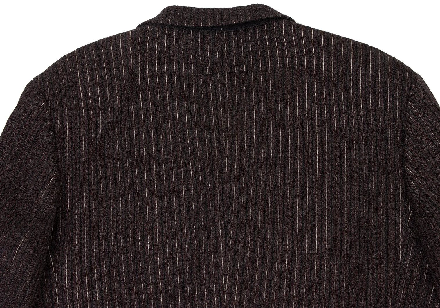 Jean Paul Gaultier Wool and Rayon Striped 2B Jacket in Dark Brown, Size 48 Size US M / EU 48-50 / 2 - 18 Thumbnail