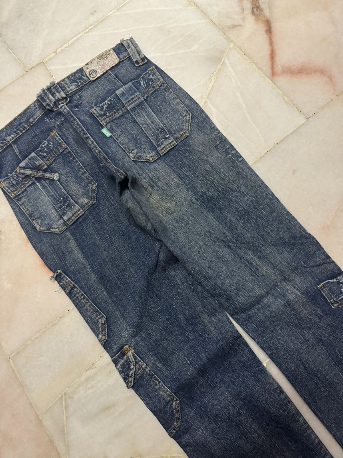 20471120 💥RARE💥JAPANESE CARGO JEANS MULTIPOCKET STYLE WASHED JEAN Size US 28 / EU 44 - 18 Thumbnail