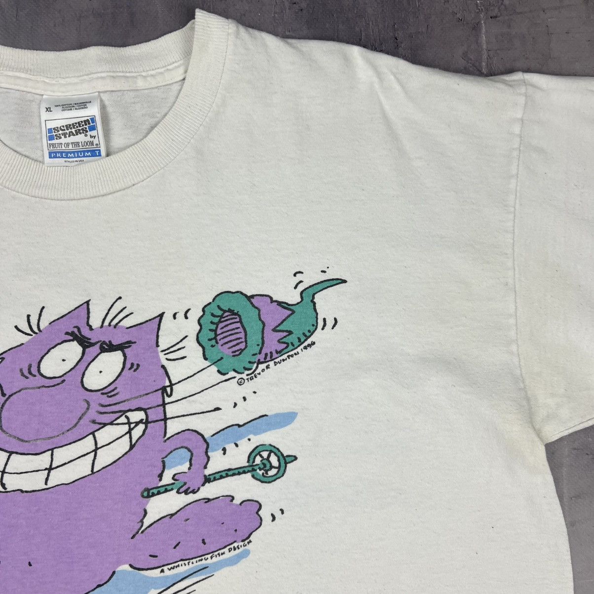 Designer Rare! Trevor Dunton Off Piste Cat Vintage Big Logo Tee 1996 Size US XL / EU 56 / 4 - 6 Thumbnail