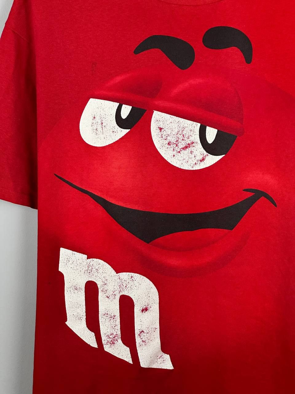 Vintage Vintage M&M's Big Face Print Red Tee Shirt Size US XL / EU 56 / 4 - 4 Thumbnail