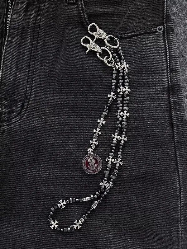 Jewelry Metal Cross Wallet Chain,Y2K Jeans Chain,Gothic Pants Chain Size ONE SIZE - 5 Thumbnail