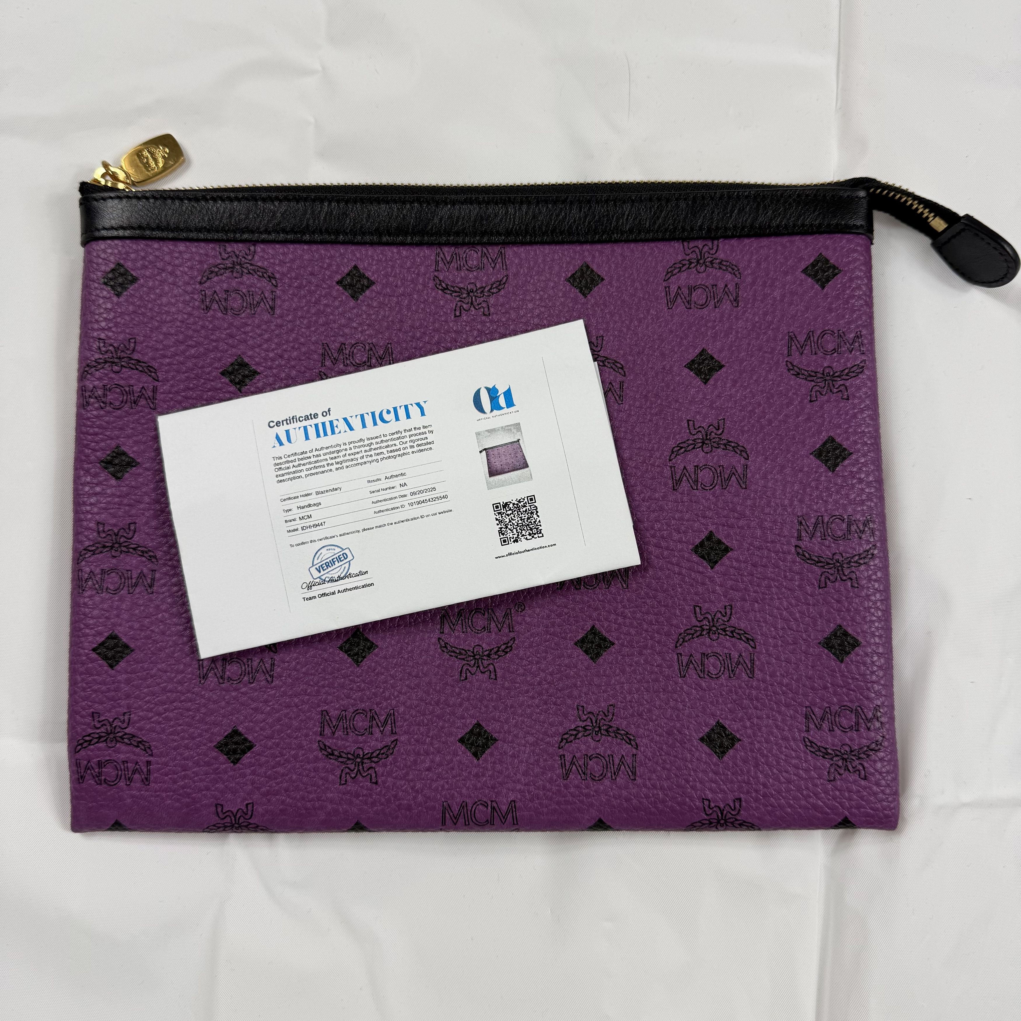 MCM MCM Purple Visetos Monogram Coated Canvas Pouch Leather Size ONE SIZE - 7 Thumbnail