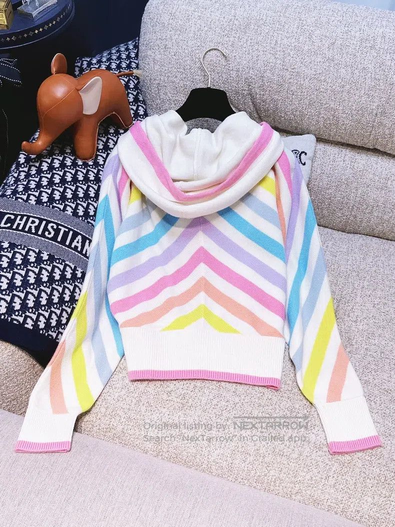 Chanel Chanel 19C Cruise Series Rainbow Striped Bat Sleeve Hooded Size XXS / US 00 / IT 34 - 2 Thumbnail
