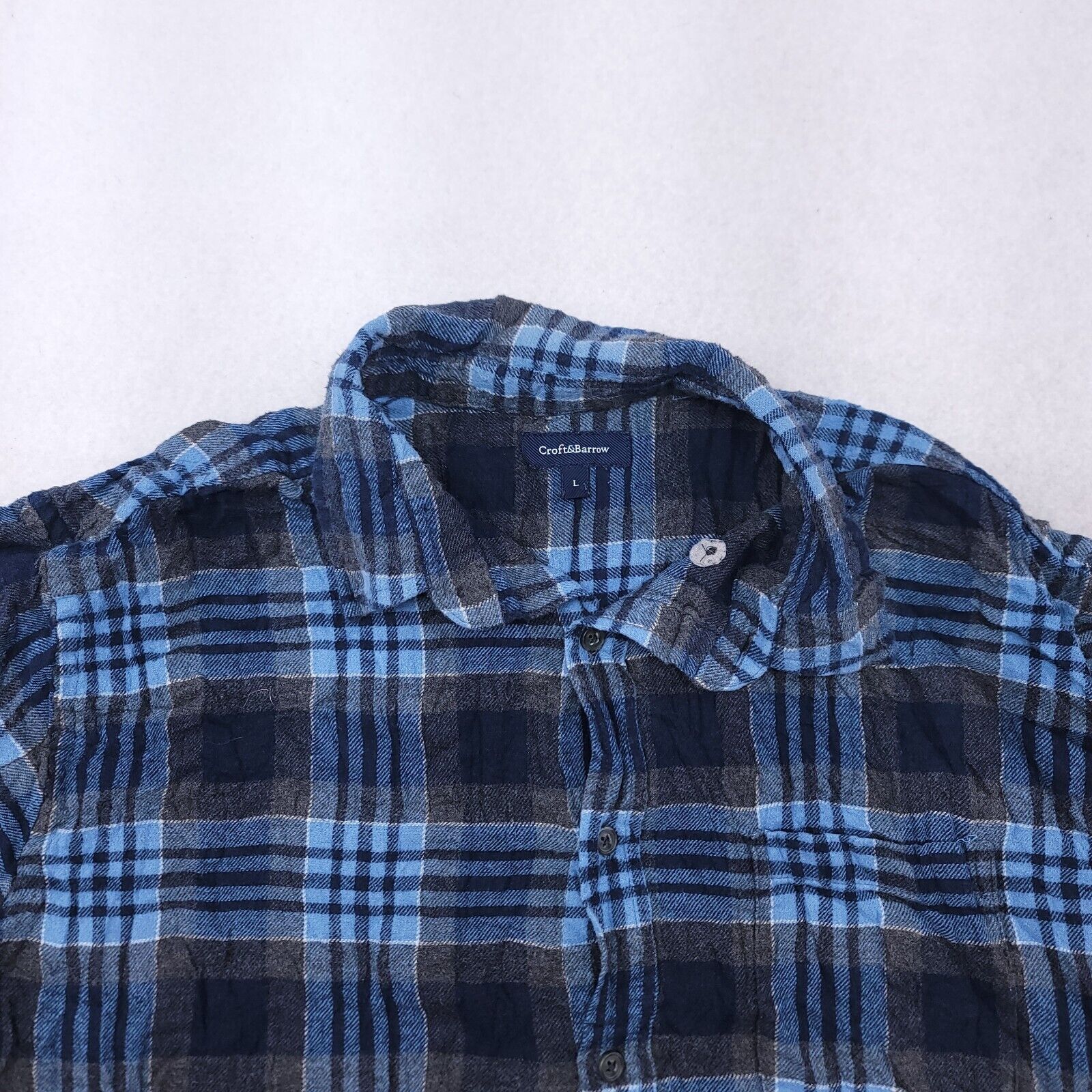 Croft & Barrow Croft & Barrow Tartan Flannel Shirt Mens Size L Blue Gray Size US L / EU 52-54 / 3 - 1 Thumbnail