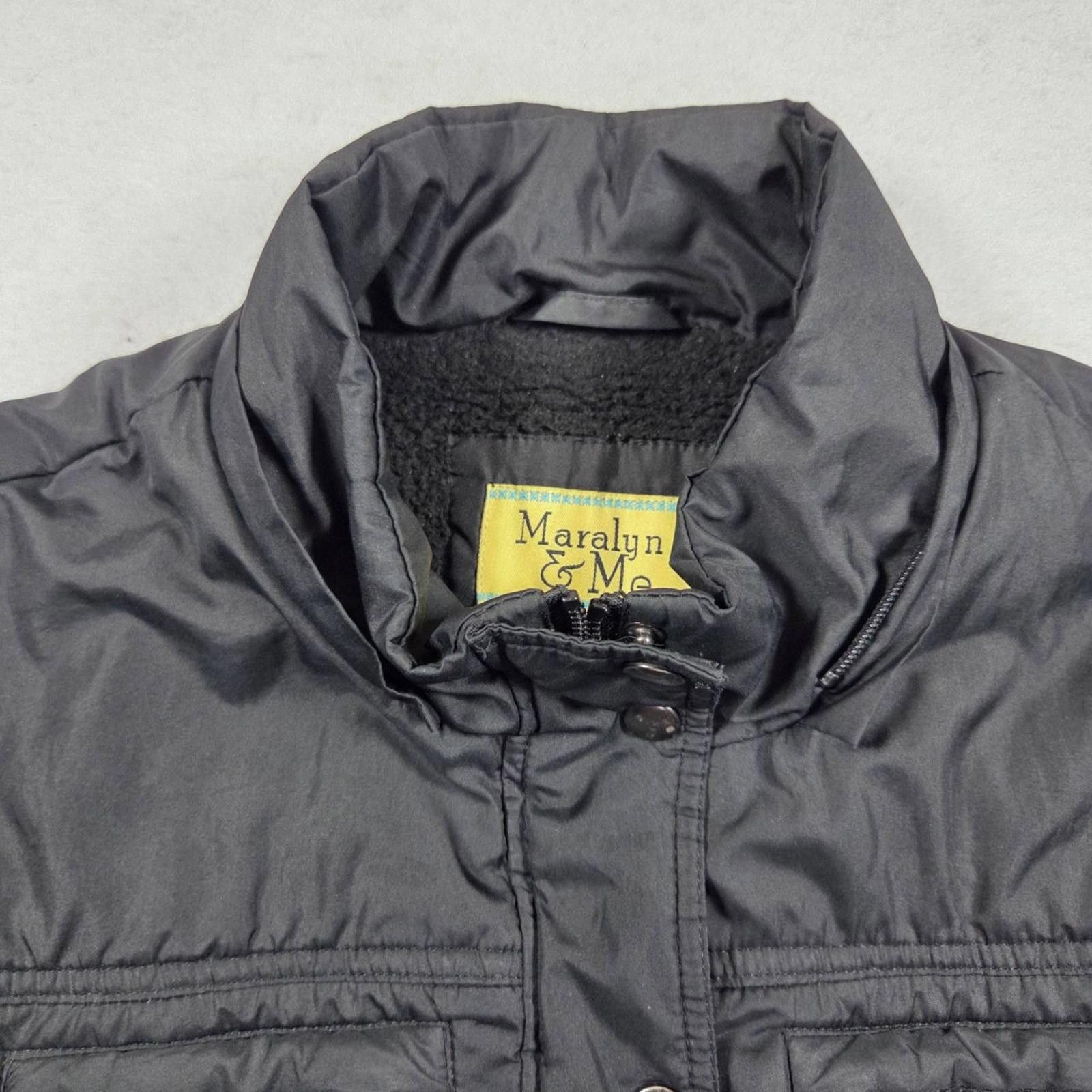 Designer Maralyn & Me Womens XL Black Quilted Puffer Winter Jacket Size XL / US 12-14 / IT 48-50 - 3 Thumbnail