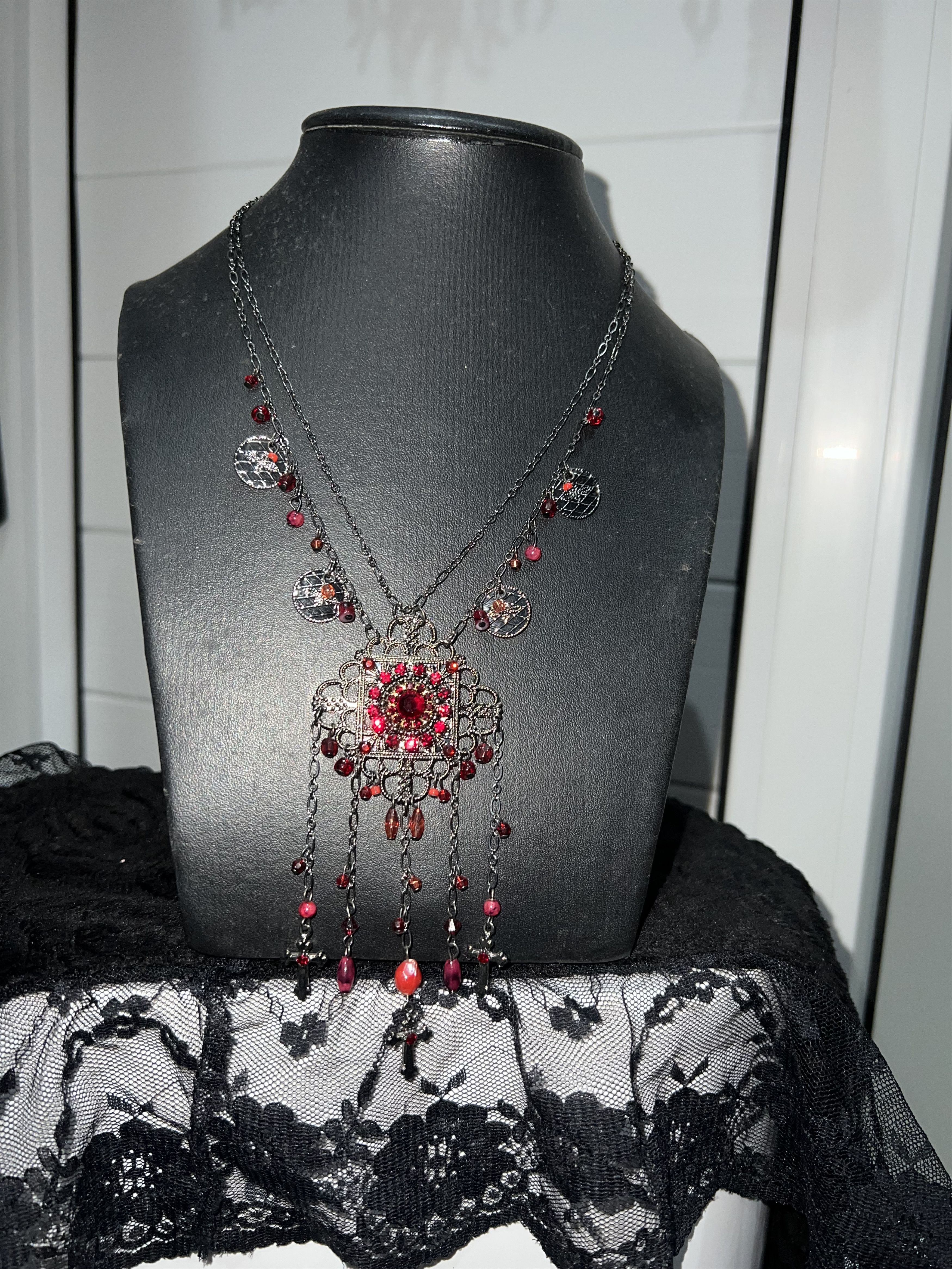 Japanese Brand Gothic Victorian Red Necklace 🥀 Size ONE SIZE - 3 Thumbnail