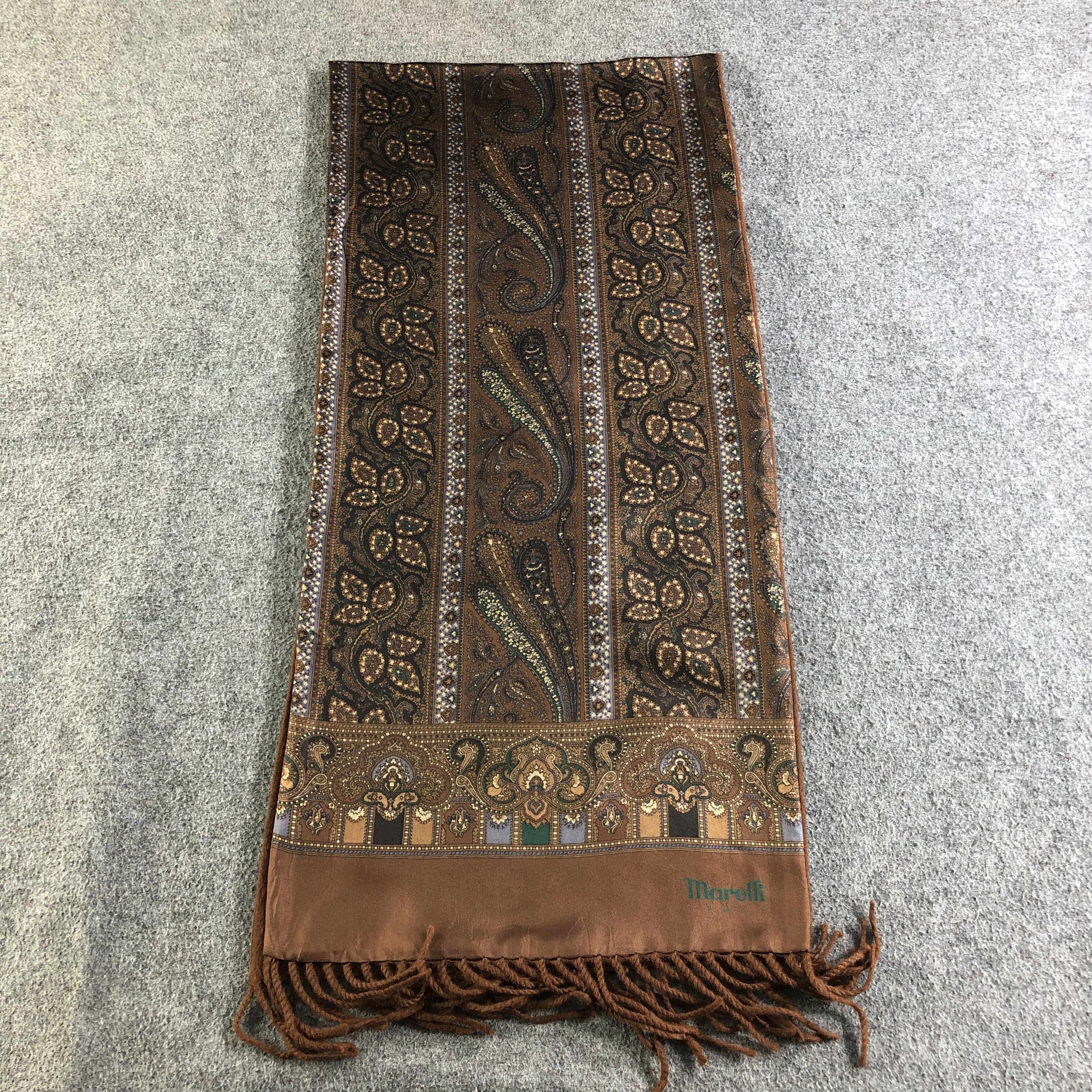 Japanese Brand Marelli Silk/Wool Scarf Muffler V1894 Size ONE SIZE - 1 Thumbnail