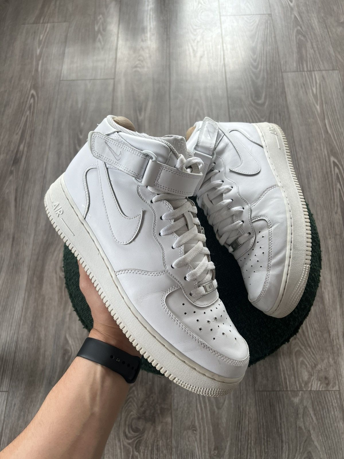 Nike × Other ‼️Nike Air Force High 1 Knit Logo Regular AvantGarde Sneakers Size US 12 / EU 45 - 6 Thumbnail