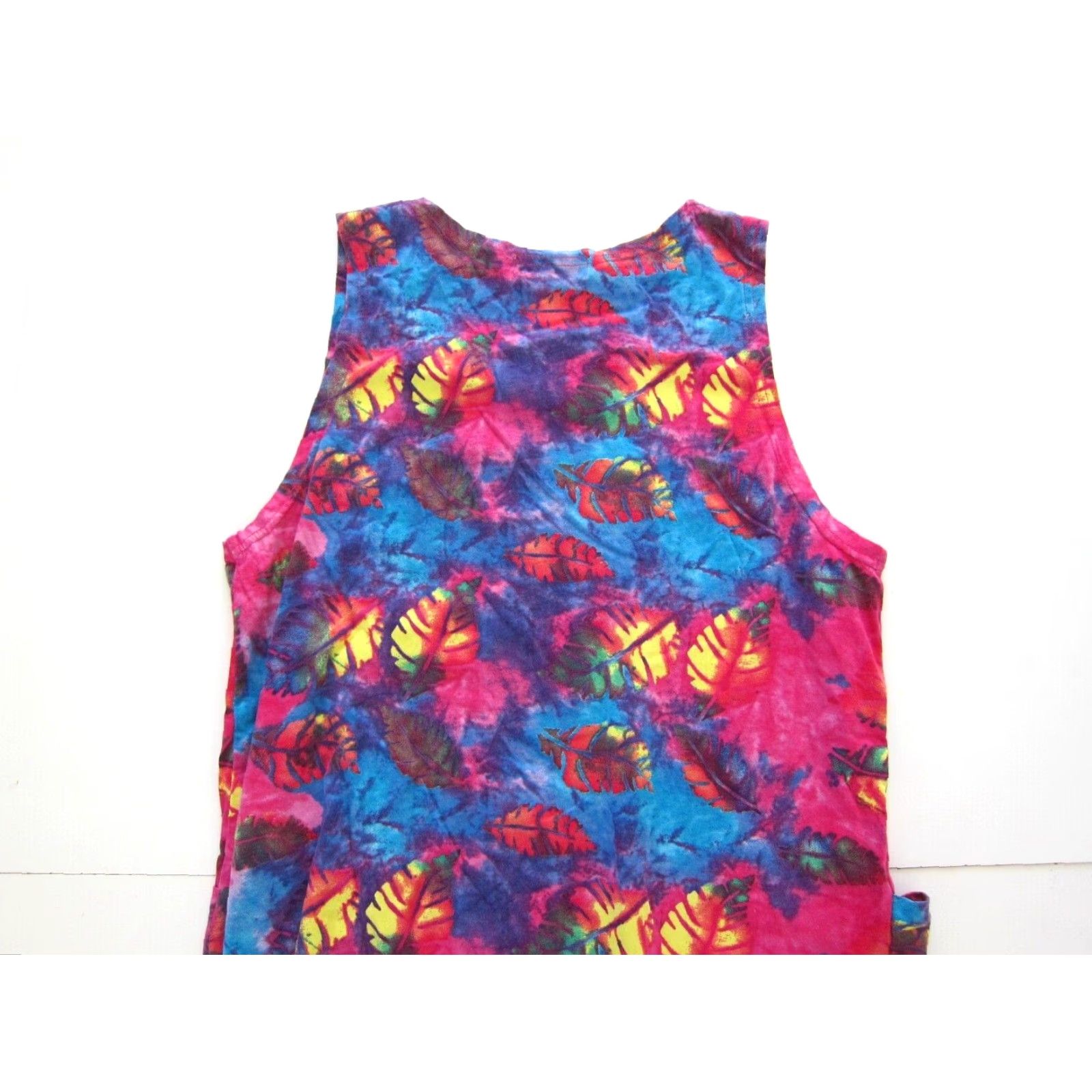 Pinko VINTAGE In Gear Resort Tank Dress L Sleeveless Pink Blue Tie Dye Cotton Stretch Pocket Dress L Size L / US 10 / IT 46 - 5 Thumbnail