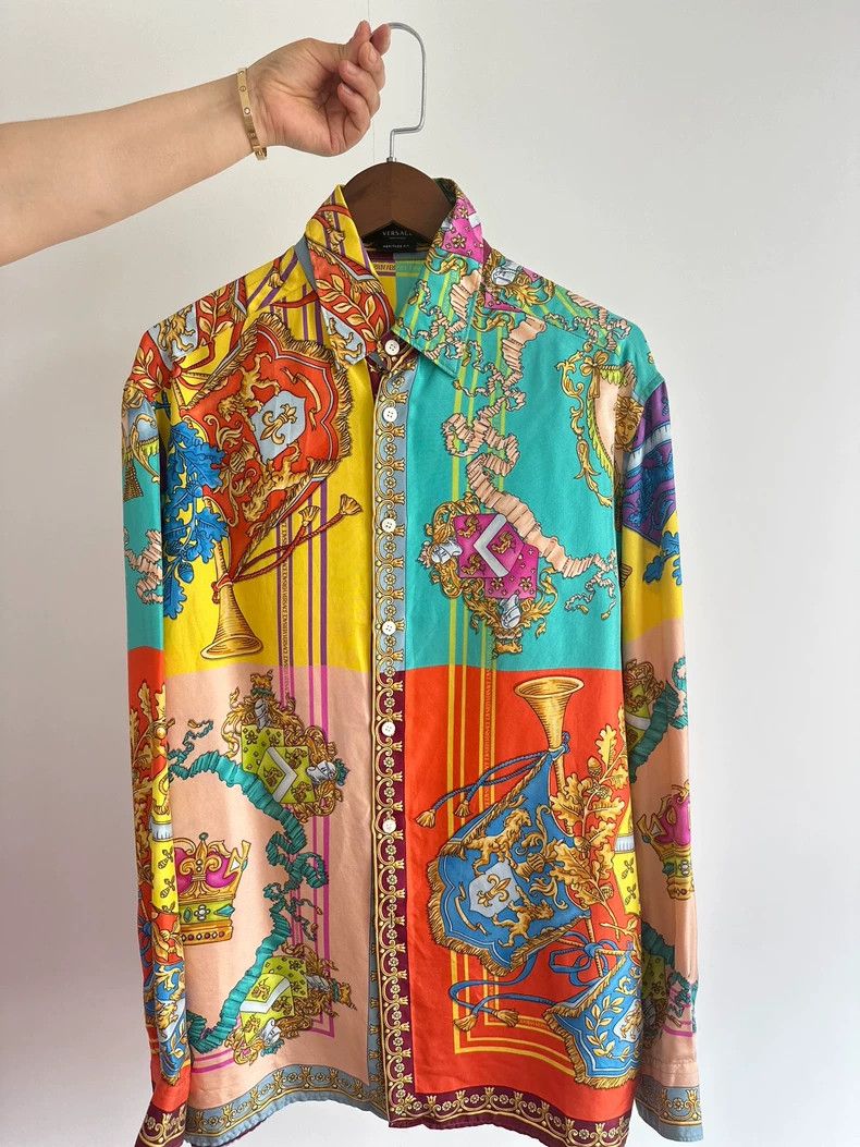 Versace Versace Mulberry silk long-sleeved shirt Size S / US 4 / IT 40 - 3 Thumbnail