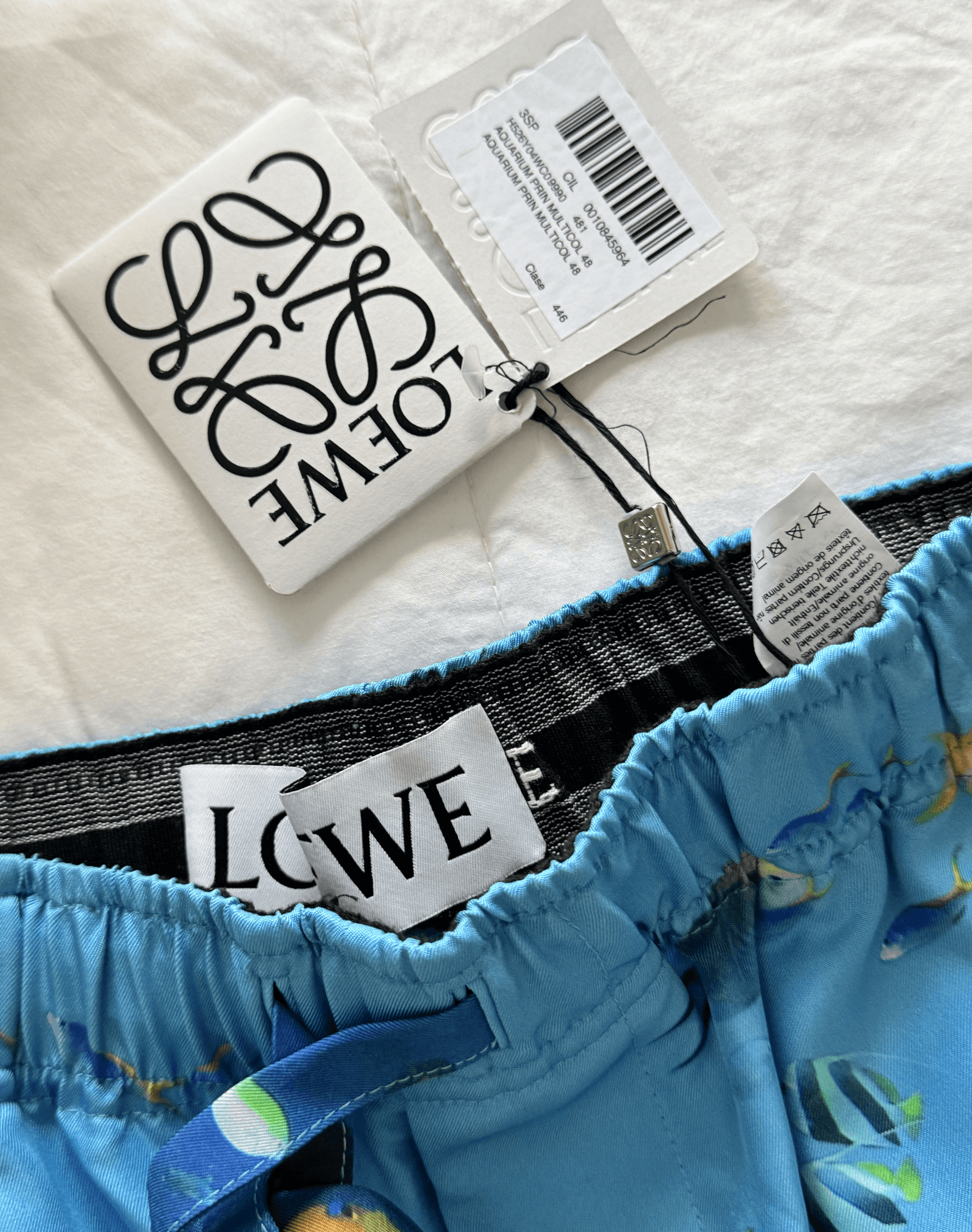 Loewe Straight-Leg 100% Silk Aquarium Print Shorts Size US 32 / EU 48 - 8 Thumbnail