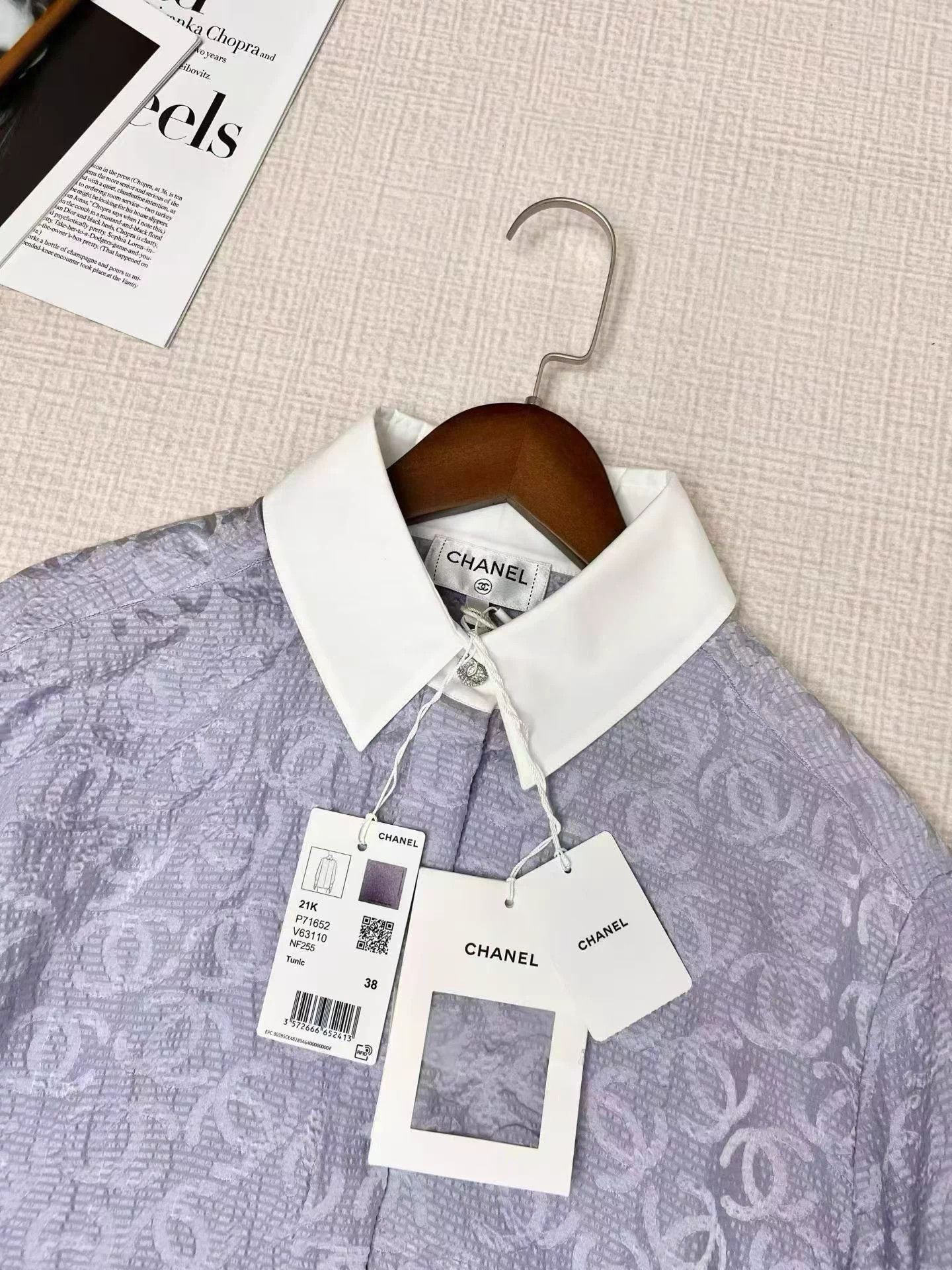 Chanel Chanel Silk All Over Logo Shirt Wang Yibo 38 Size S / US 4 / IT 40 - 2 Thumbnail