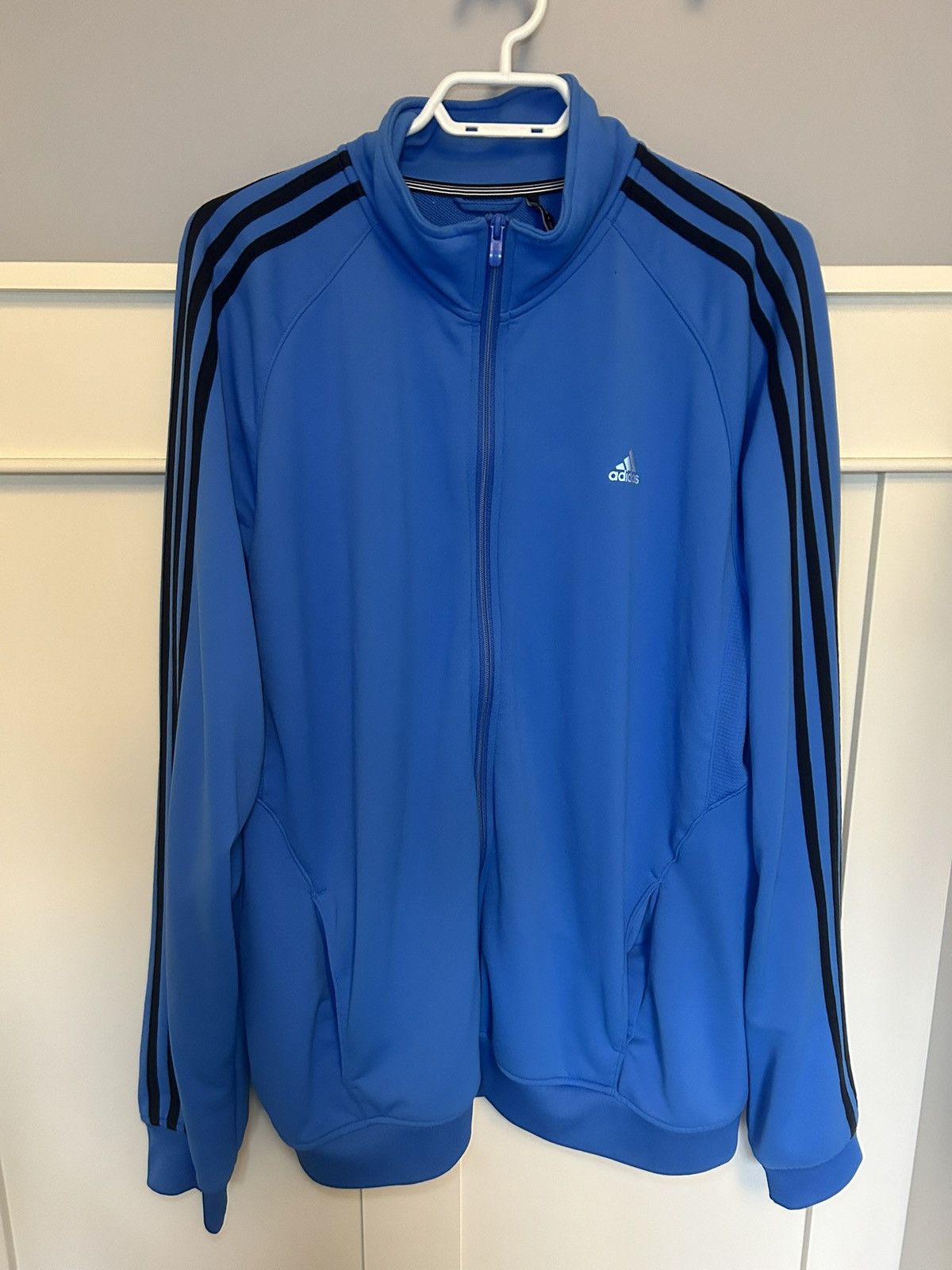 Adidas Adidas 3 stripe tracksuit zip-up top Size US XL / EU 56 / 4 - 1 Thumbnail