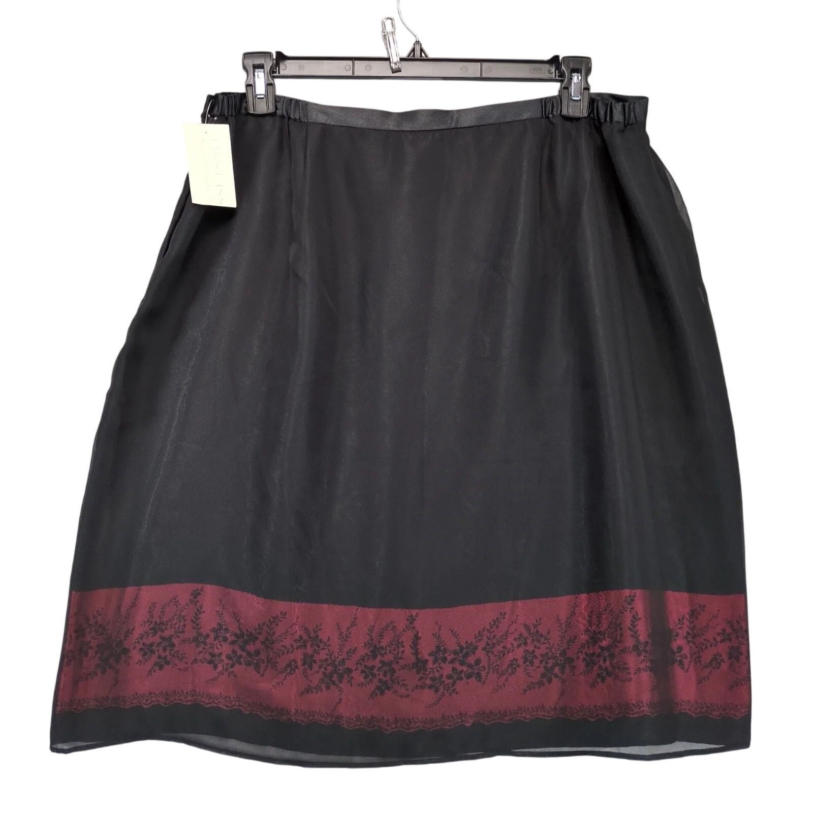 Liz Claiborne First Issue Liz Claiborne Black Sheer Overlay Skirt 18W Size 40" / US 18 - 2 Thumbnail