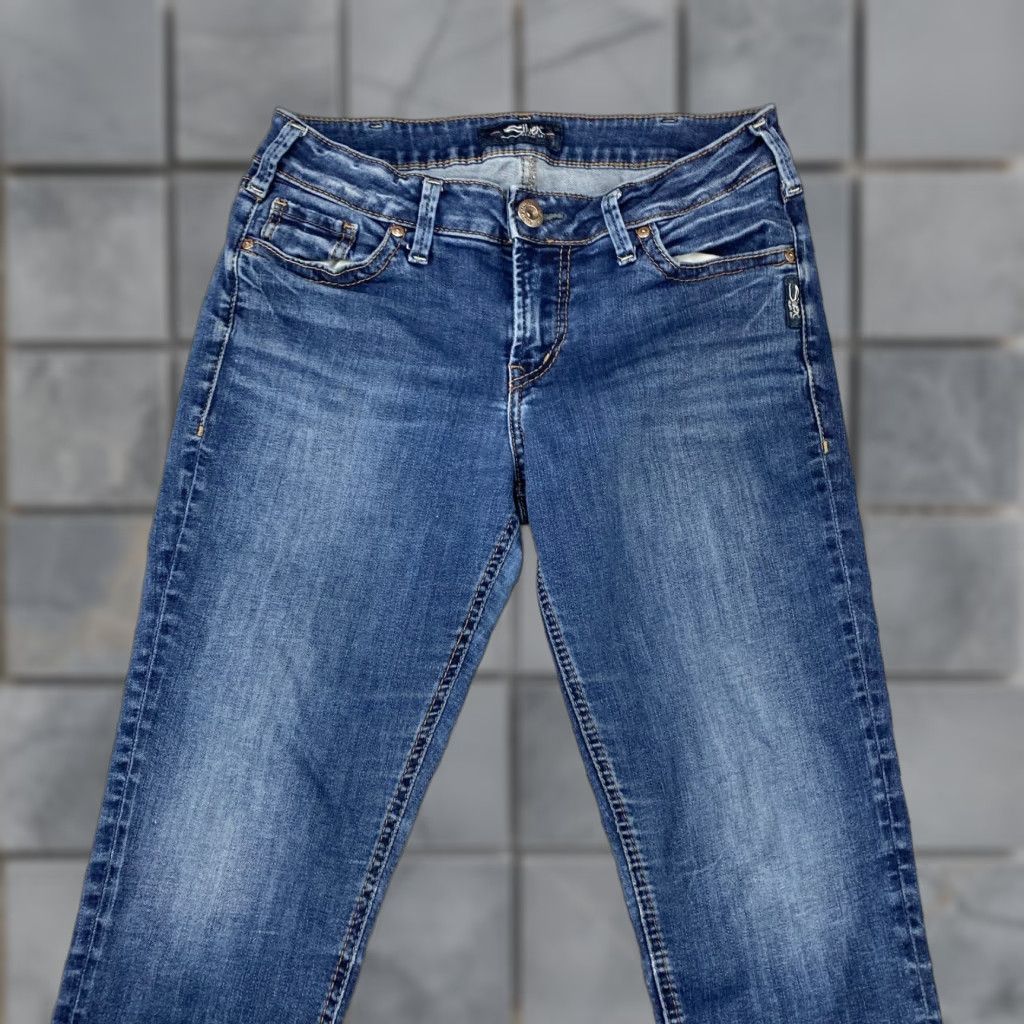 Silver Jeans Co. Silver Jeans Suki Skinny Crop Jeans Womens 30 x 25 Blue Stretch Mid Rise Denim Pants Size 30" / US 8 / IT 44 - 1 Thumbnail