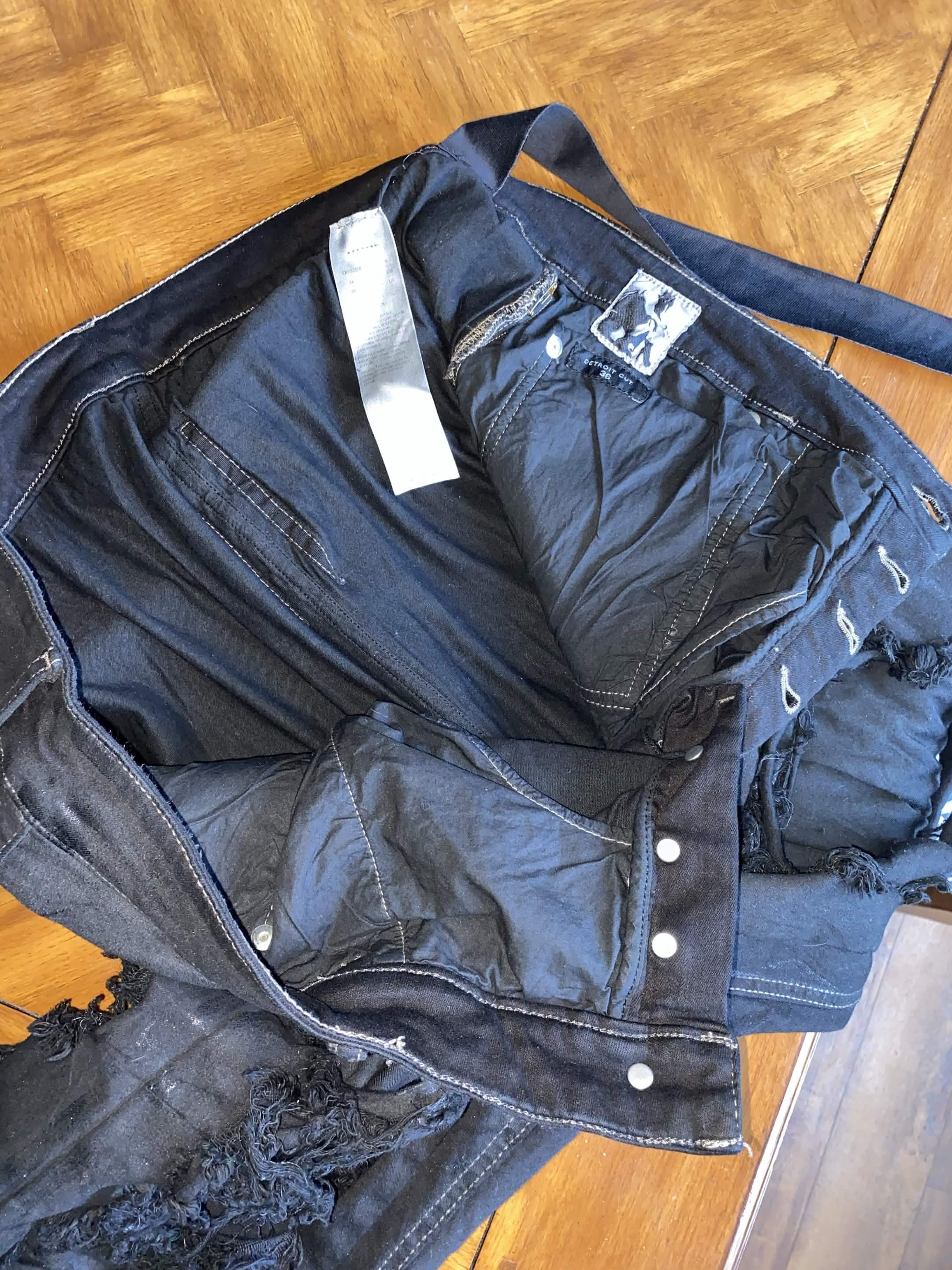 Rick Owens Rick Owens Detroit Cut Destroyed/Slashed Black Denim Size US 36 / EU 52 - 9 Thumbnail