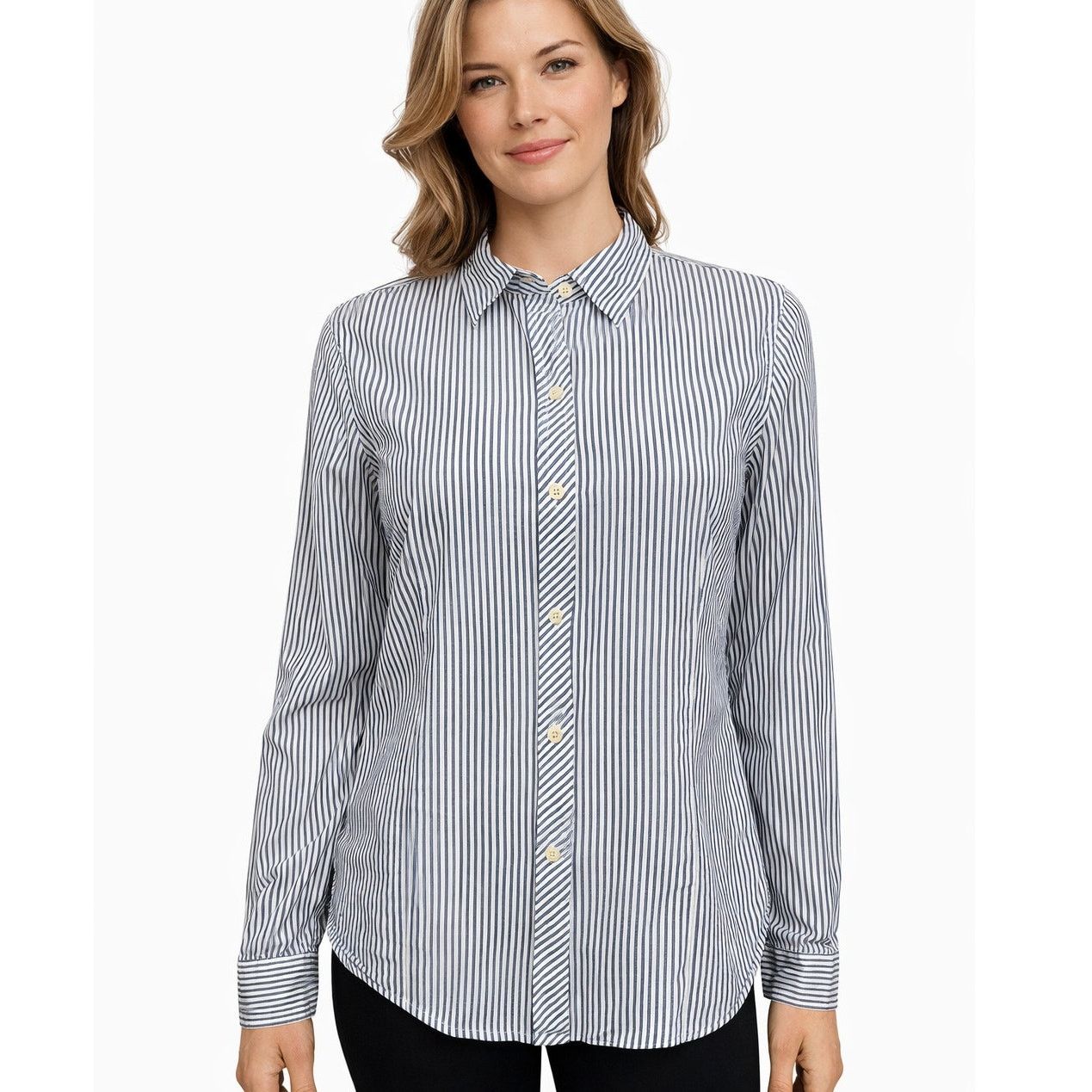 L.L. Bean LL Bean Long Sleeve Button-up Shirt Striped Women 8P Cotton Size M / US 6-8 / IT 42-44 - 2 Thumbnail