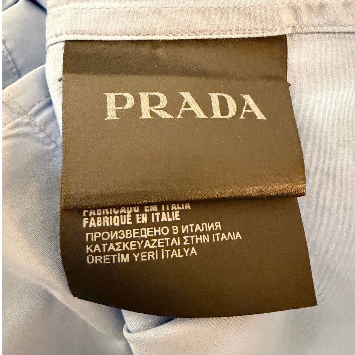 Prada Prada AW20 Collection Blue Cotton Ruffled Bib Shirt Size L / US 10 / IT 46 - 4 Thumbnail