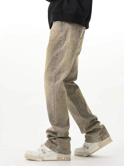 Japanese Brand × Jean High street hip-hop washed distressed ink-splashed jeans Size US 32 / EU 48 - 3 Thumbnail