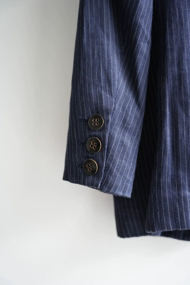 Yohji Yamamoto Yohji Yamamoto Yohji Yamamoto Striped Linen Suit Jacket Size US M / EU 48-50 / 2 - 6 Thumbnail