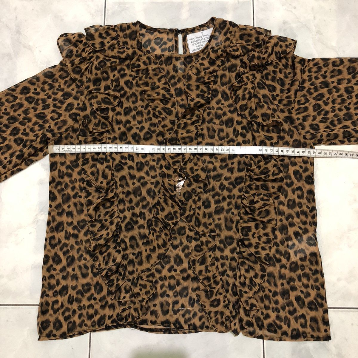 If Six Was Nine Style Nanda Leopard Blouse Asian Style Korean & Japanese Size ONE SIZE - 15 Thumbnail