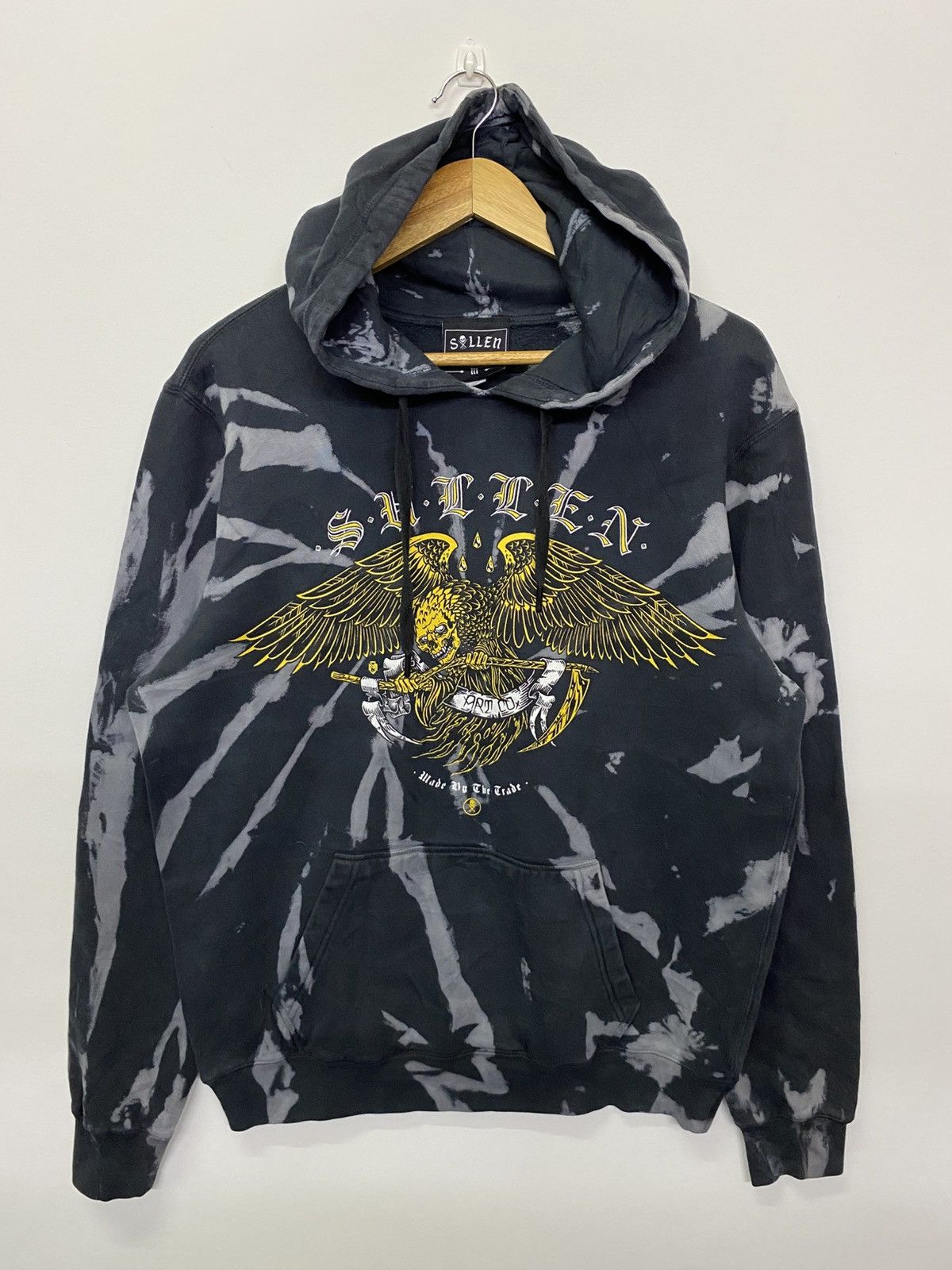 Japanese Brand Shllen Skulls Big Print Tye Dye Hoodie Sweatshirt Size US M / EU 48-50 / 2 - 1 Thumbnail