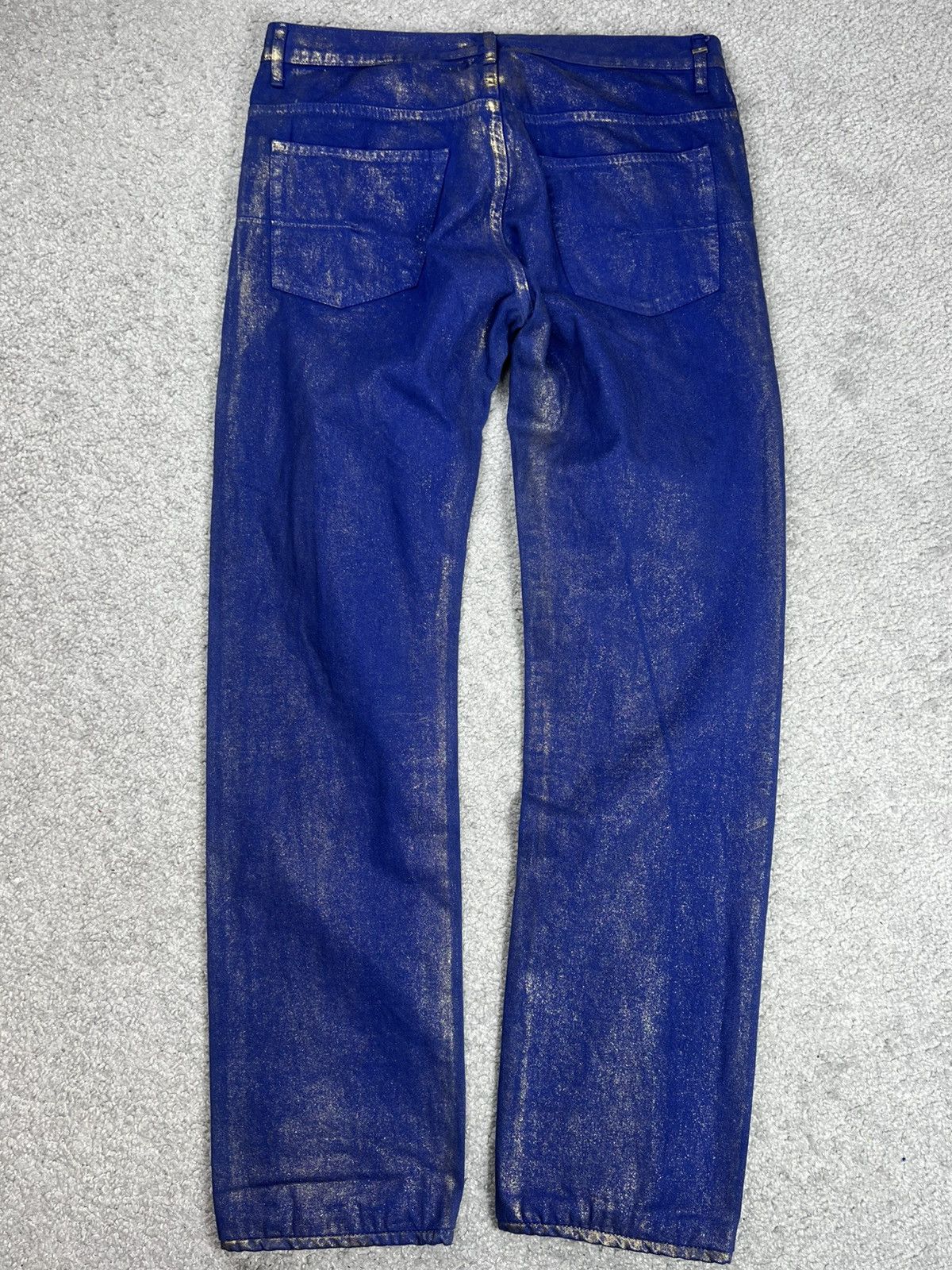 Dior SS09 DIOR HOMME “PLANISPHERE” Luster Gold Waxed Jeans Size US 30 / EU 46 - 10 Thumbnail