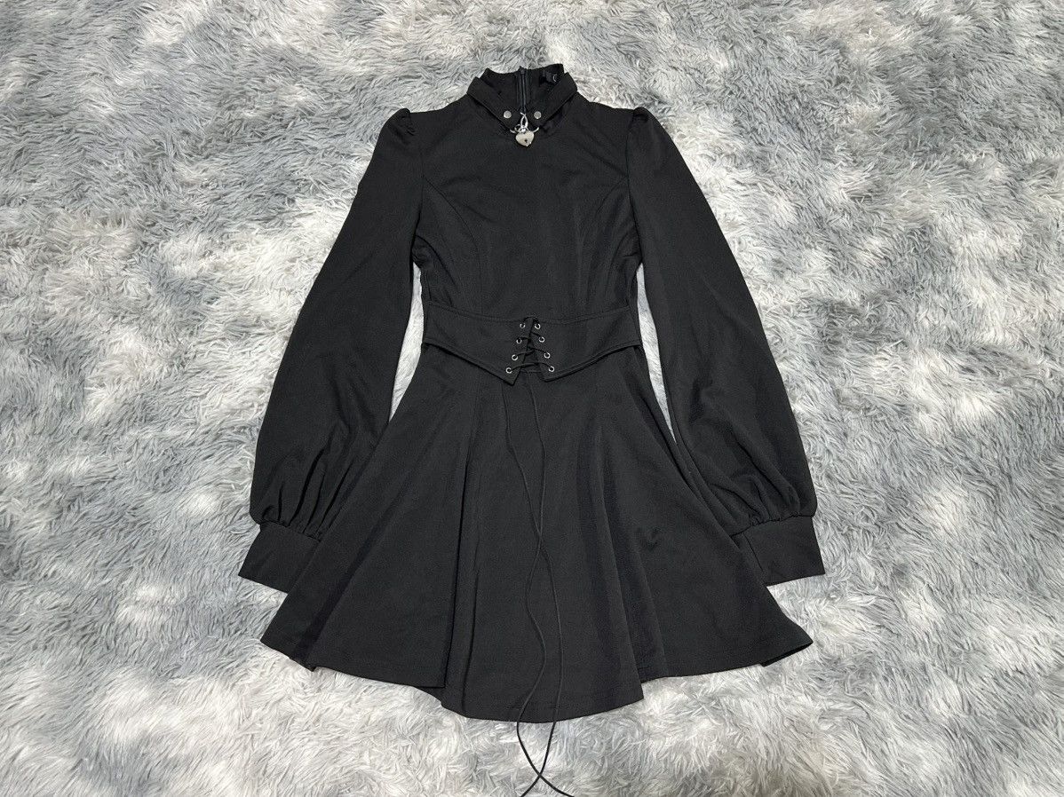 Japanese Brand 🔥Y2K Punk Rave Metal Heart Buckle High Neck Dress Goth Punk Size S / US 4 / IT 40 - 1 Thumbnail