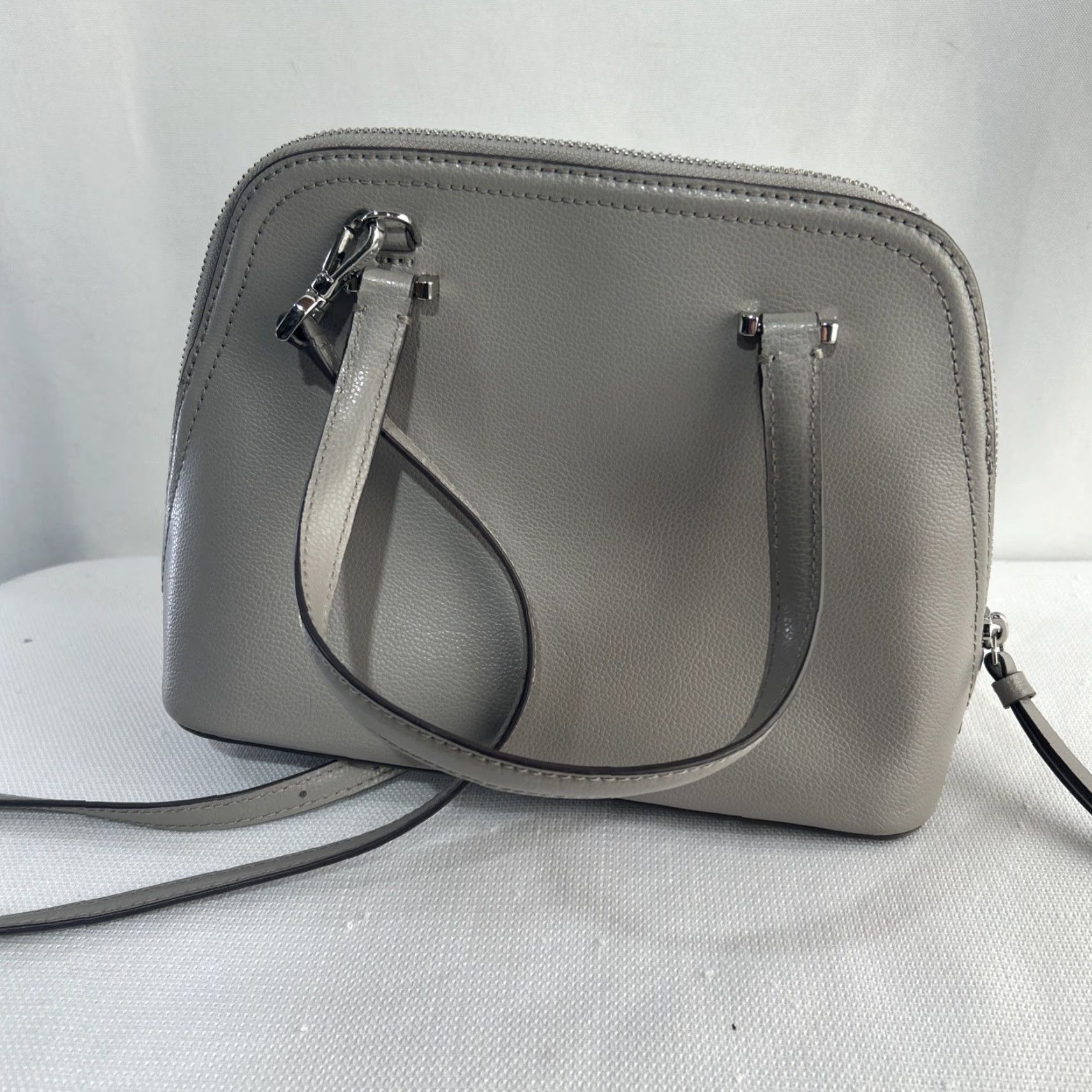 Vintage kate spade Patterson Drive Crossbody Satchel Purse Medium Dome Gray Leather Size ONE SIZE - 3 Thumbnail
