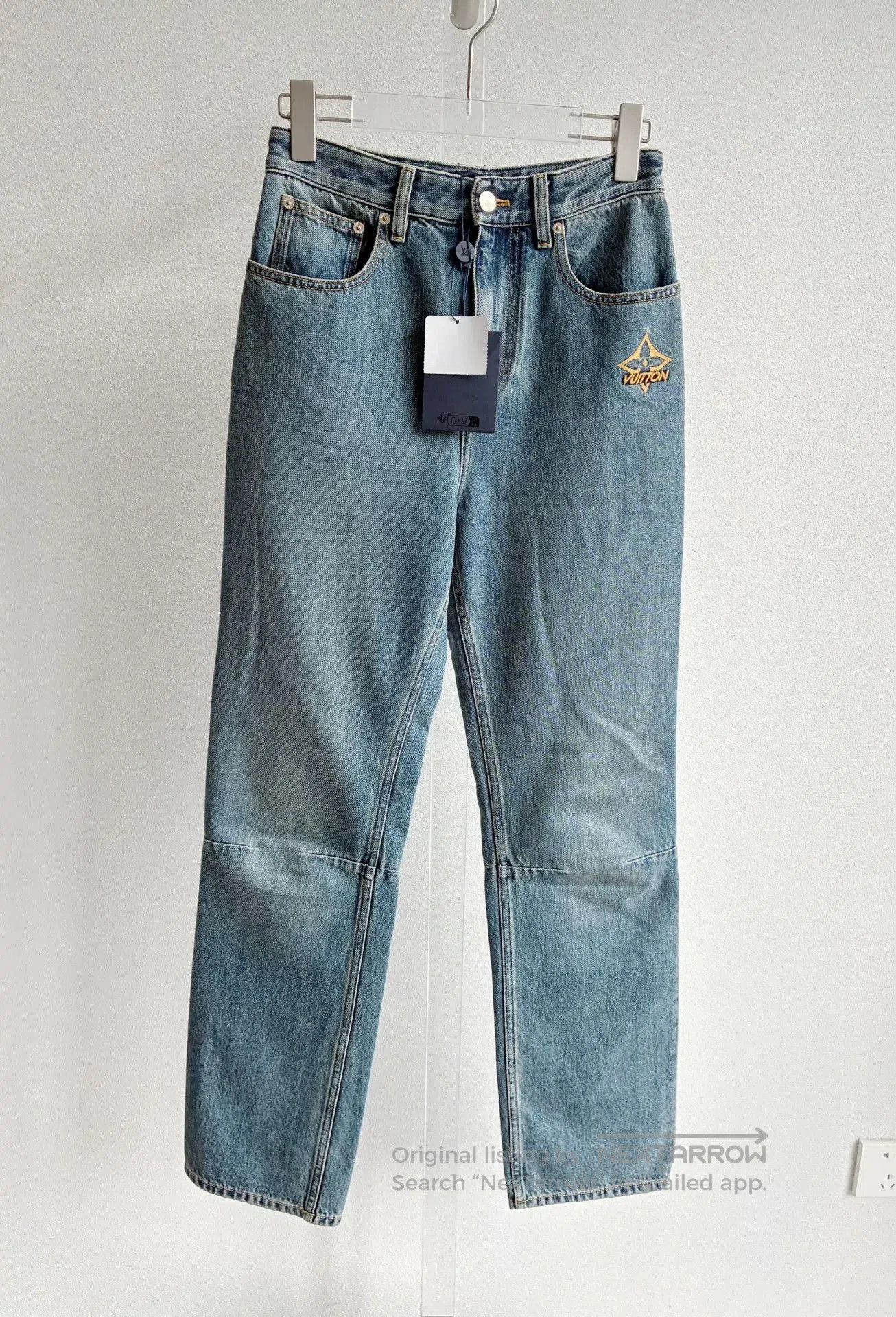 Louis Vuitton Louis Vuitton 24 Ski Blue Straight Jeans. Size 35" - 2 Thumbnail