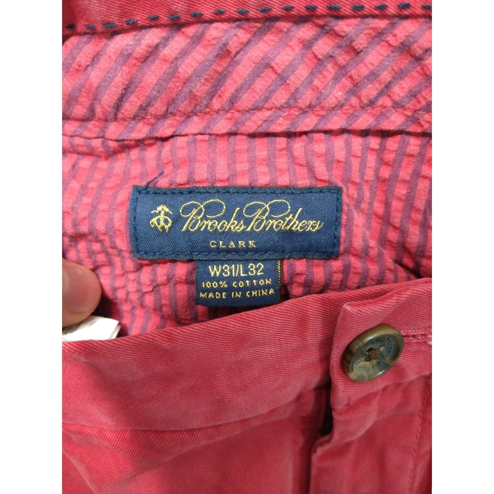 Brooks Brothers Brooks Brothers Pants Mens 31x32 Pink Cotton Chino Straight Leg Low Rise City Preppy Size US 31 - 7 Thumbnail