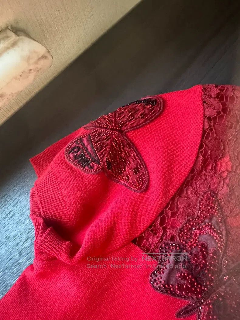 Valentino Valentino Red embroidered dress Size XS / US 0-2 / IT 36-38 - 5 Thumbnail