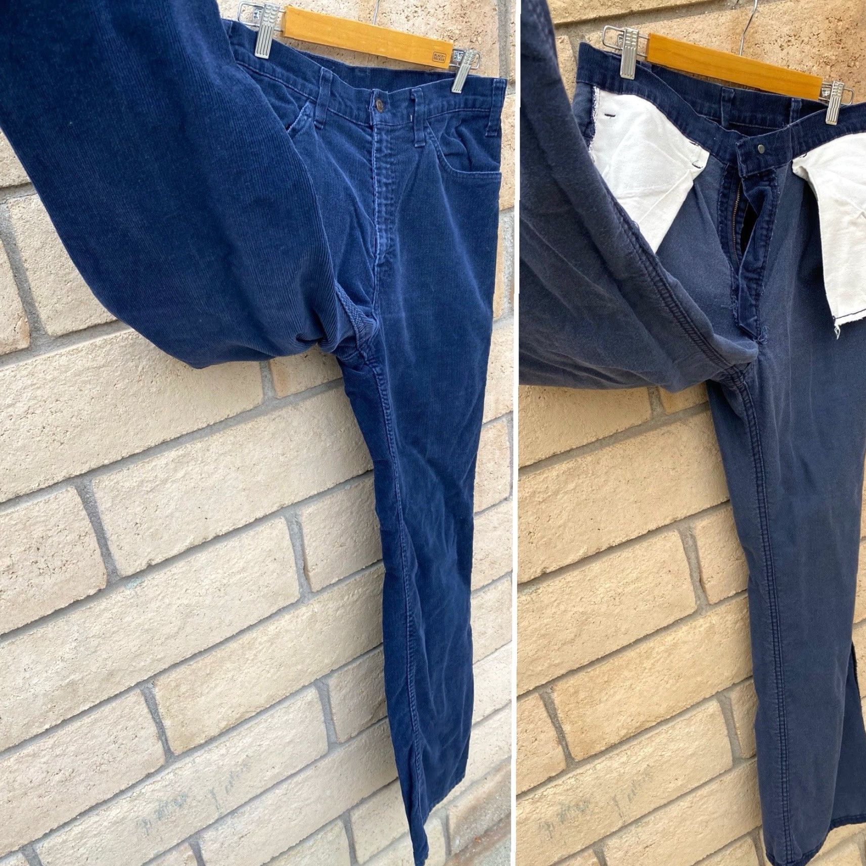 Levi's VINTAGE Levi’s 517 Corduroy Pants Navy Blue 32 x 32 Talon Zipper 1970s Casual Mens Size US 32 / EU 48 - 6 Thumbnail