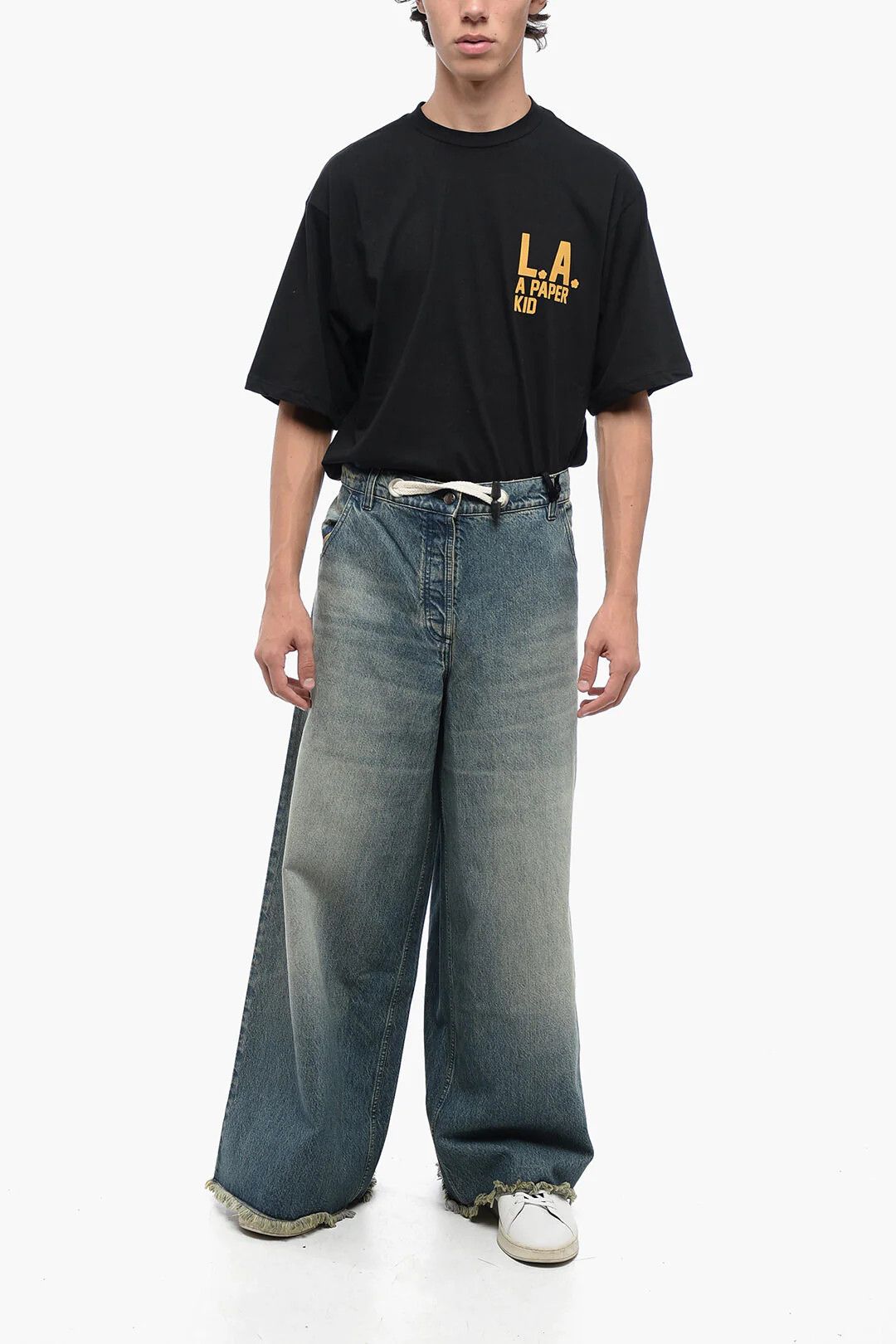 Moncler × Palm Angels og1mm0426 Ultra Wide-Leg Jeans in Light Blue Size US 32 / EU 48 - 3 Thumbnail