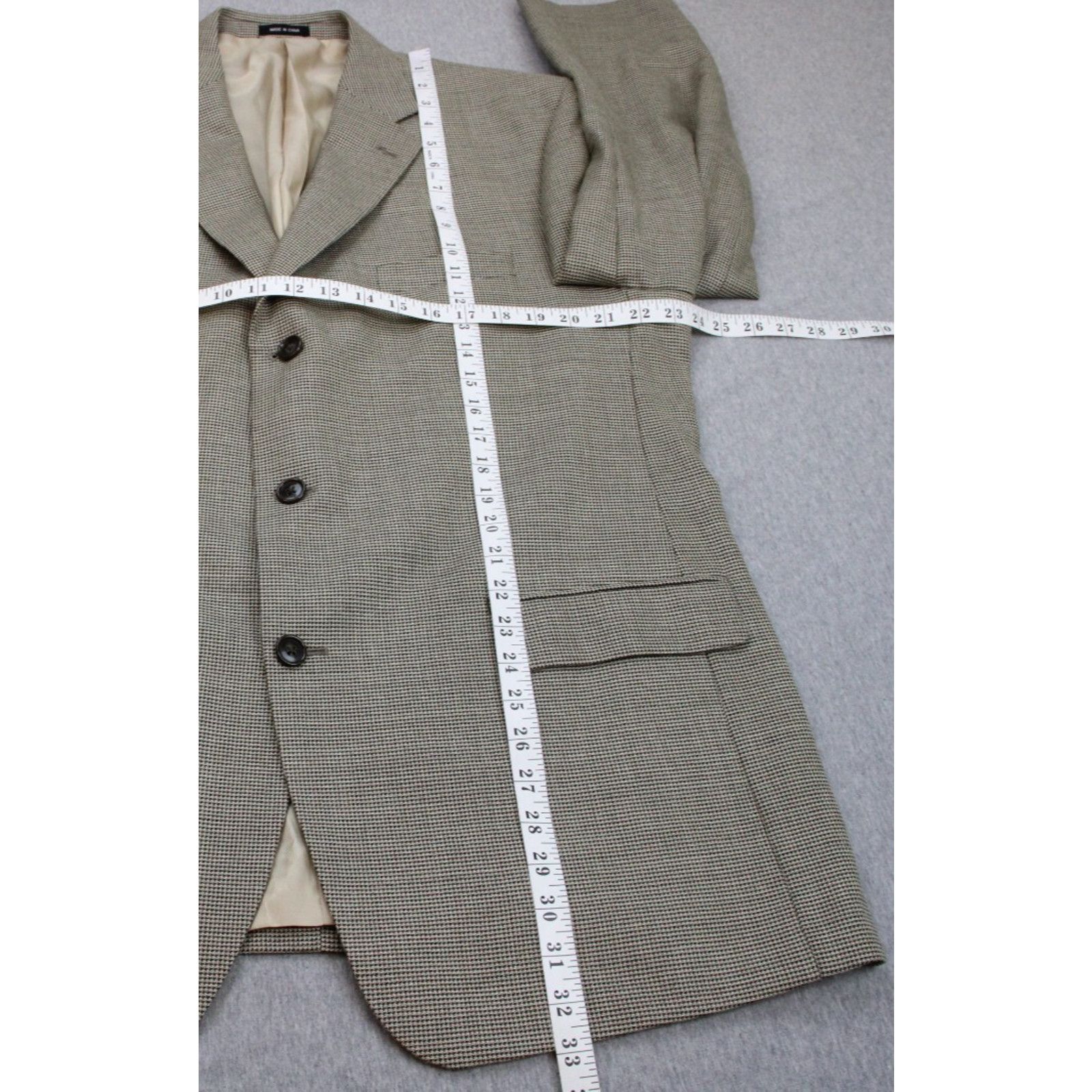 Calvin Klein Calvin Klein Mens Blaze Size 44R Wool Silk Houndstooth Size 44R - 11 Thumbnail