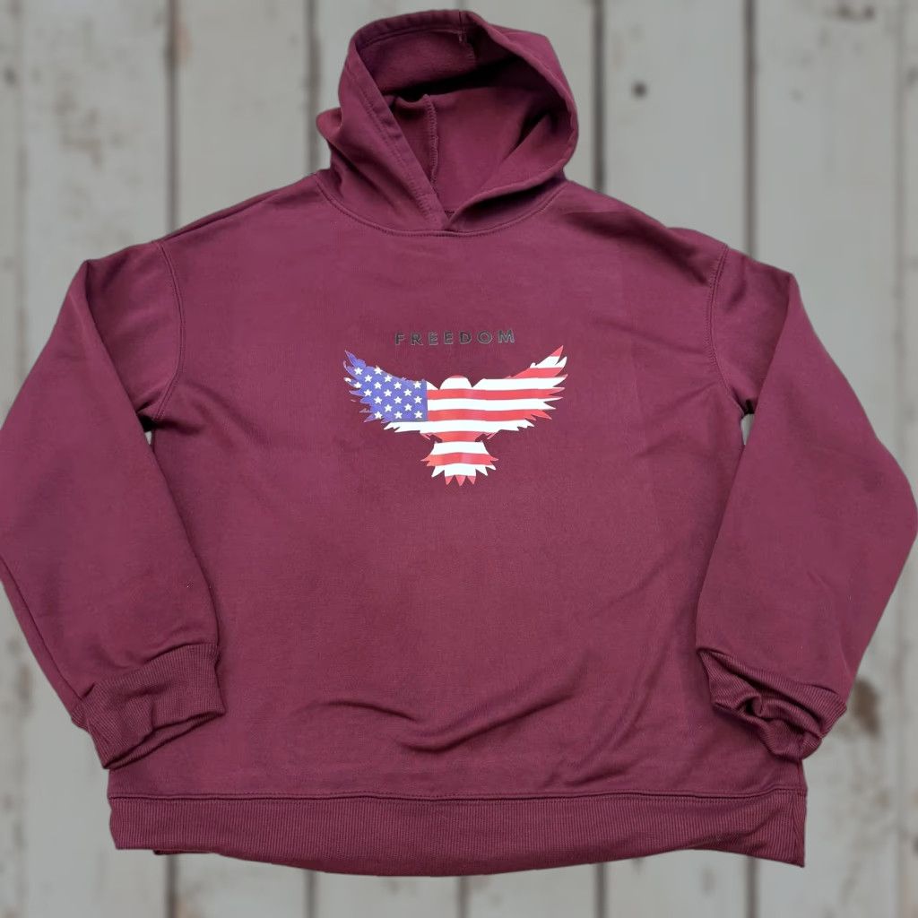 Vintage Charlie Kirk Eagle Hoodie Mens L Maroon Its All About Jesus Christian Shirt Hoodie Graphic Print Pullover Size US L / EU 52-54 / 3 - 1 Thumbnail