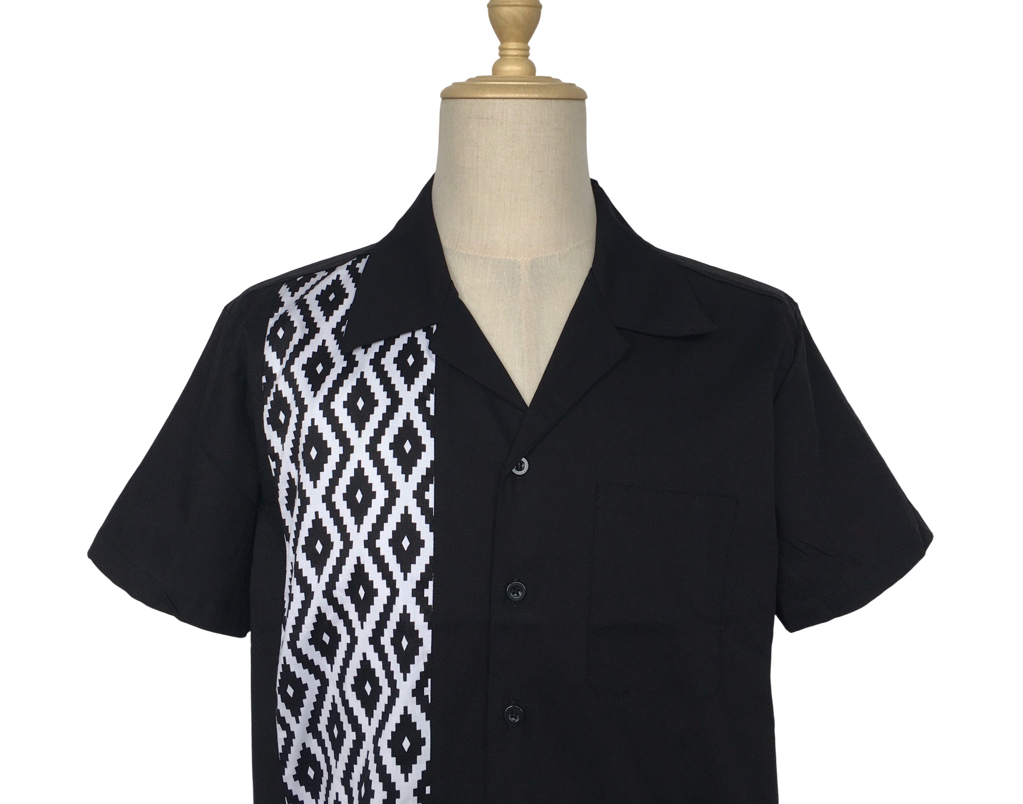 Other Black Bowling Shirts Diamond Pattern Vintage Style Size US XL / EU 56 / 4 - 4 Thumbnail