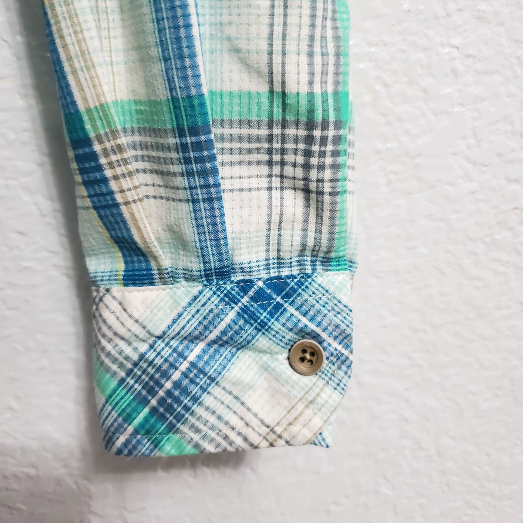 Marmot Marmot Shirt Women S White Blue & Green Plaid Button Up Roll Tab Sleeve Hiking Outdoors Size S / US 4 / IT 40 - 6 Thumbnail