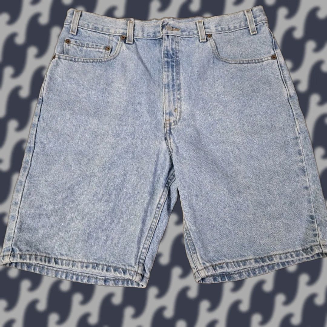 Levi's VINTAGE Levi’s 505 Denim Jean Shorts Mens Size 36 Blue 90s Y2K Distressed Pockets Button Logo Denim Cotton Mexico Regular Size US 36 / EU 52 - 1 Thumbnail