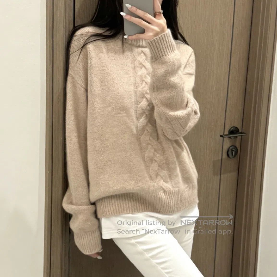Max Mara Max Mara Light Camel Color Knit Ribbed Round Neck Sweater| Size M / US 6-8 / IT 42-44 - 8 Thumbnail