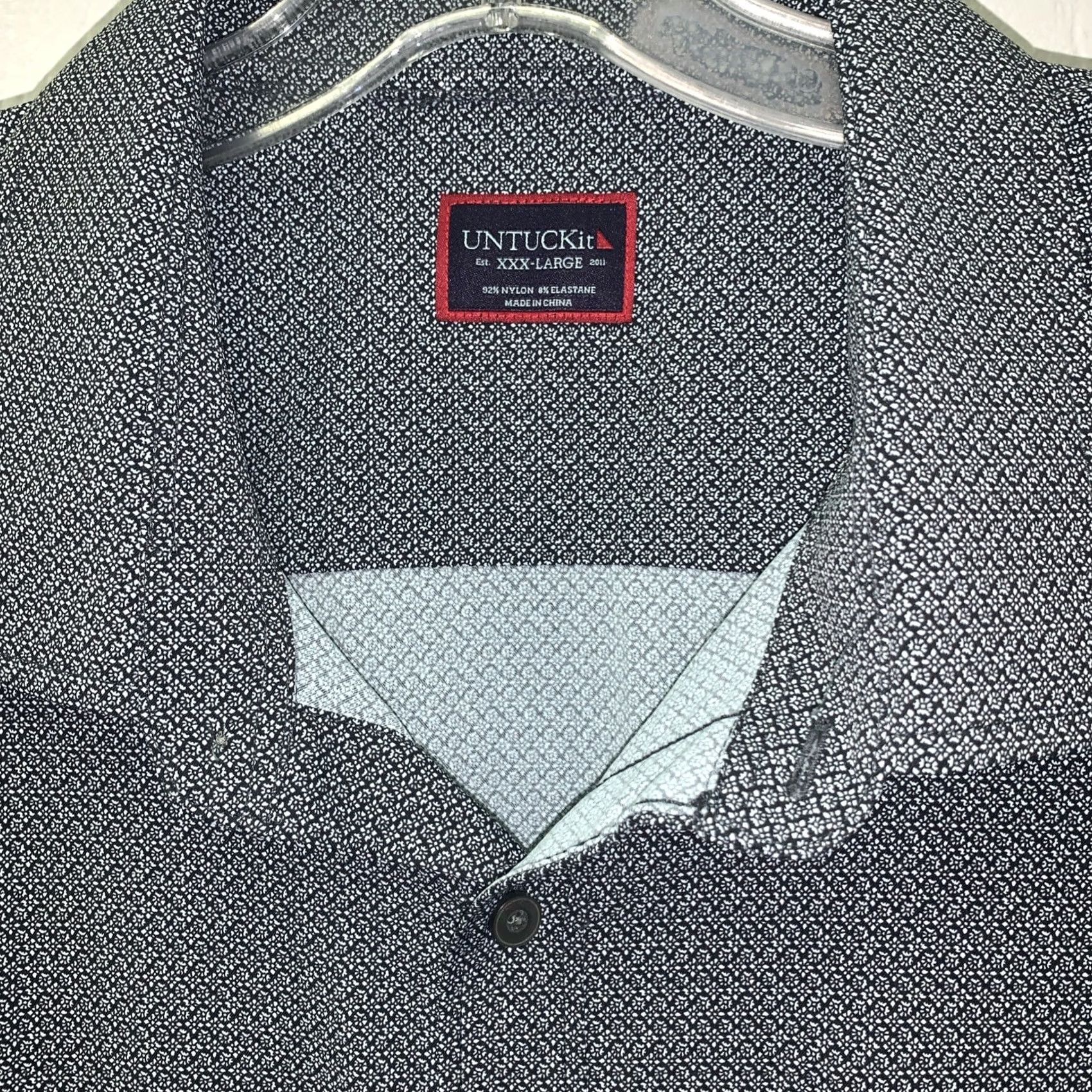 UNTUCKit UNTUCKit Short Sleeve Button-Up Shirt Men's 3XL Black Geometric Print Isonzo Size US XXL / EU 58 / 5 - 2 Thumbnail