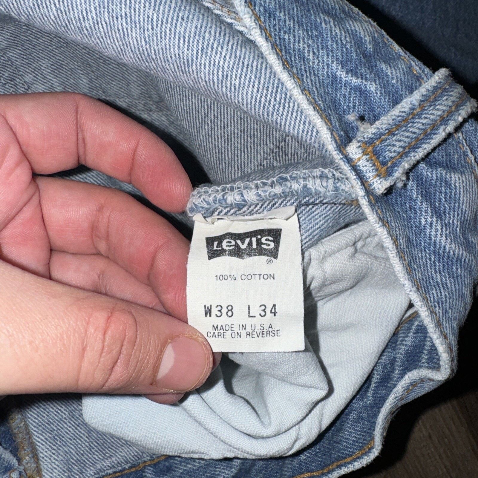 Levi's × Vintage 90s Made In USA Levi’s 501 Denim Light Blue 38x32 Measured Size US 34 / EU 50 - 6 Thumbnail