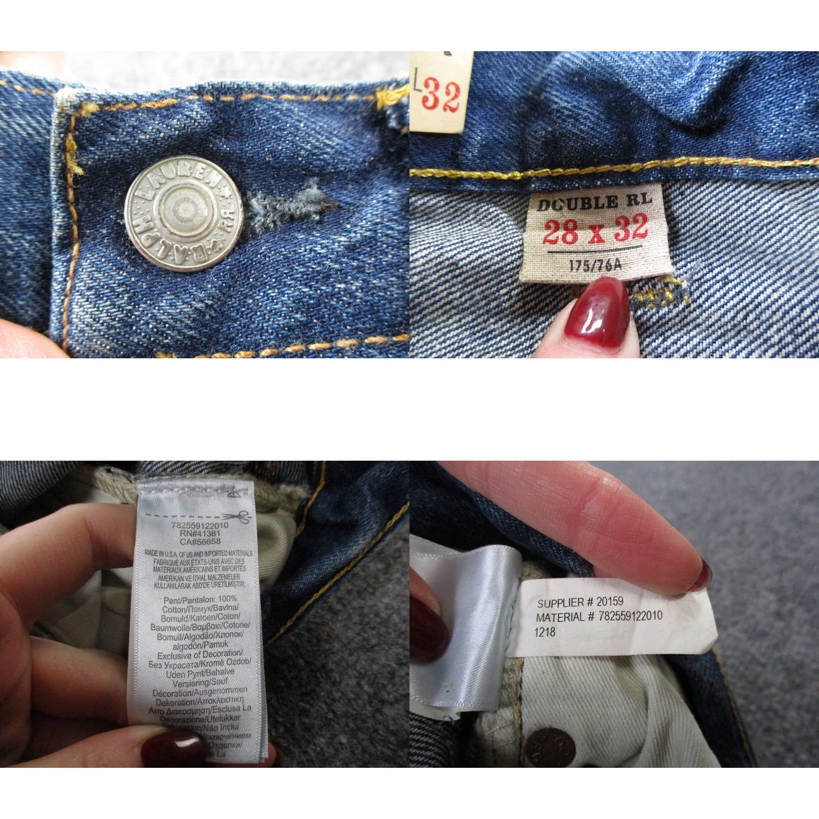 Vintage RRL Jeans Men 28 X 32 Denim Slim Fit Japan Selvedge NEW Category: Jeans, Regular Fit, Blue, Cotton, Denim, 28x32, JSBRL, Mens Size US 28 / EU 44 - 8 Thumbnail