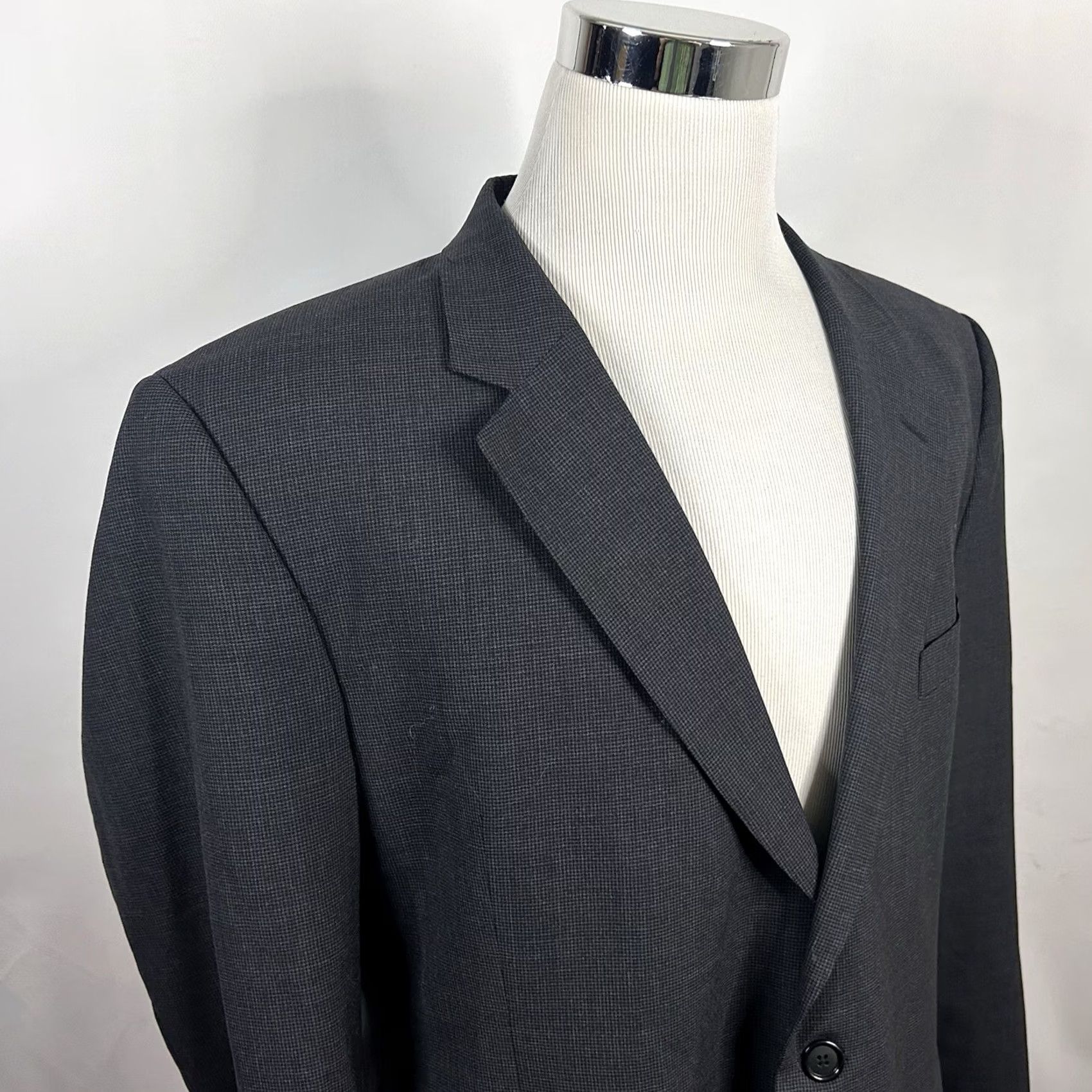 Jos. A. Bank Jos A Bank Sport Coat 46R Wool Houndstooth Two Button Vented Regular Mens Jacket Size US S / EU 44-46 / 1 - 2 Thumbnail