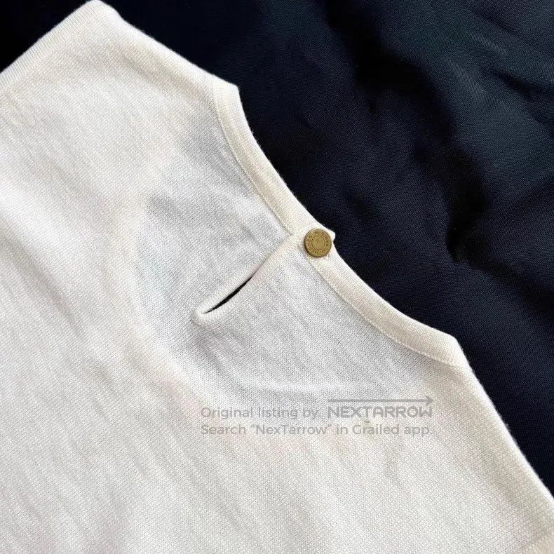Hermes Hermes Ivory White 100% Wool Material Sleeveless Vest Size M / US 6-8 / IT 42-44 - 4 Thumbnail