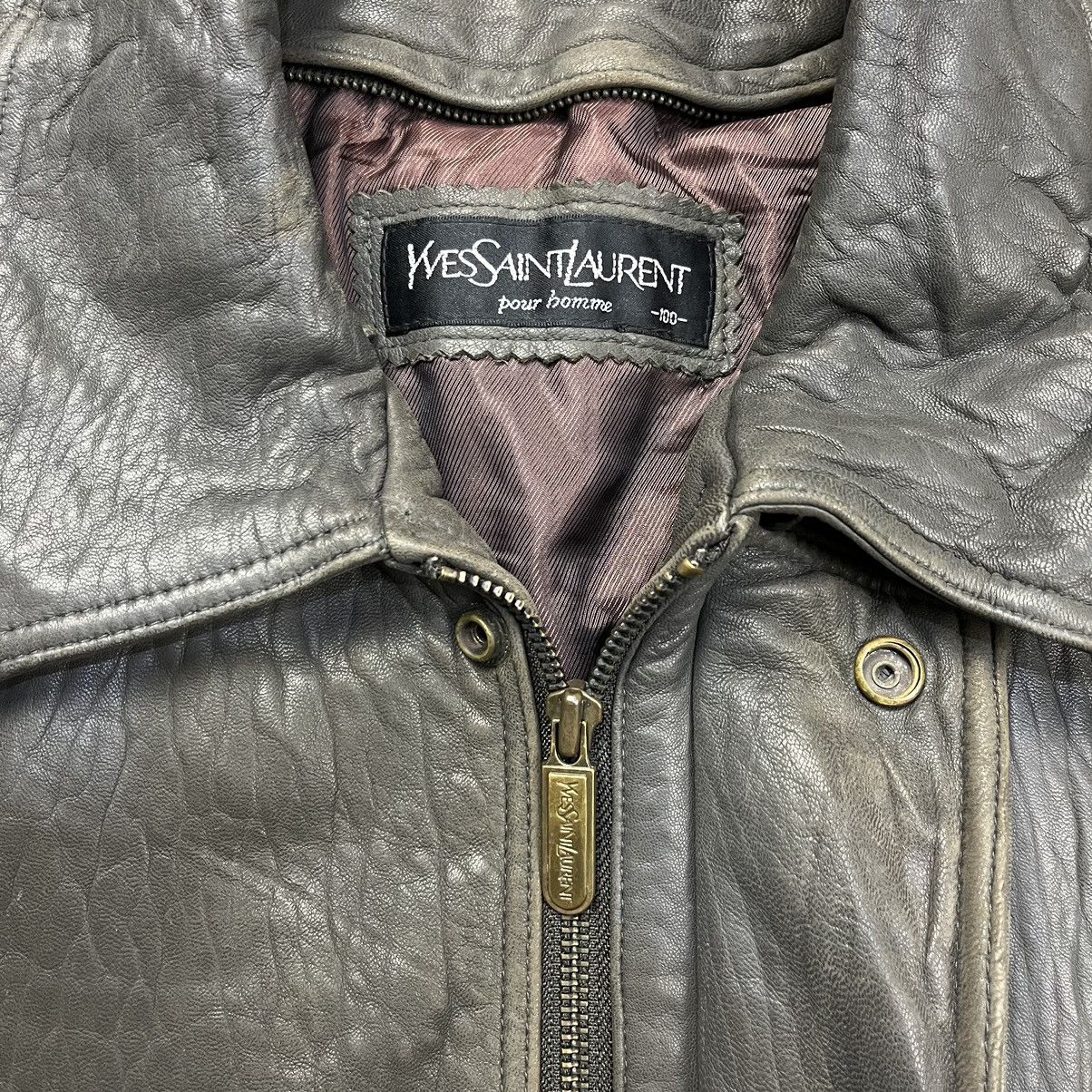 Vintage × Yves Saint Laurent Vintage 90s Yves Saint Laurent leather jacket Size US XL / EU 56 / 4 - 12 Thumbnail