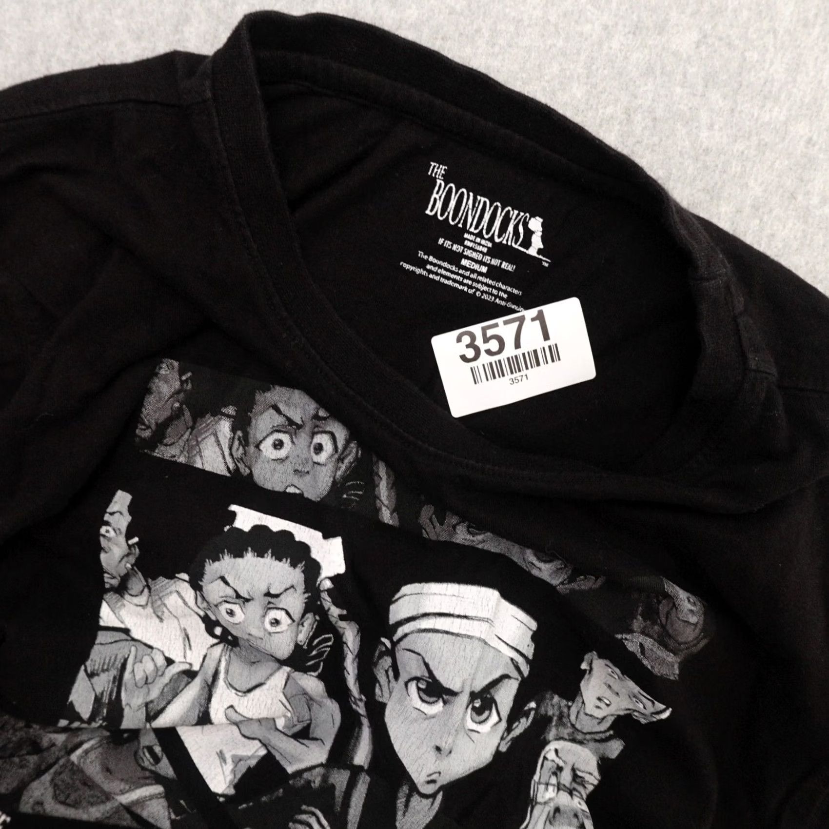 Vintage Official Boondocks TShirt Adult Medium Black (21X26) Riley Huey Robert Graphic Size US M / EU 48-50 / 2 - 4 Thumbnail