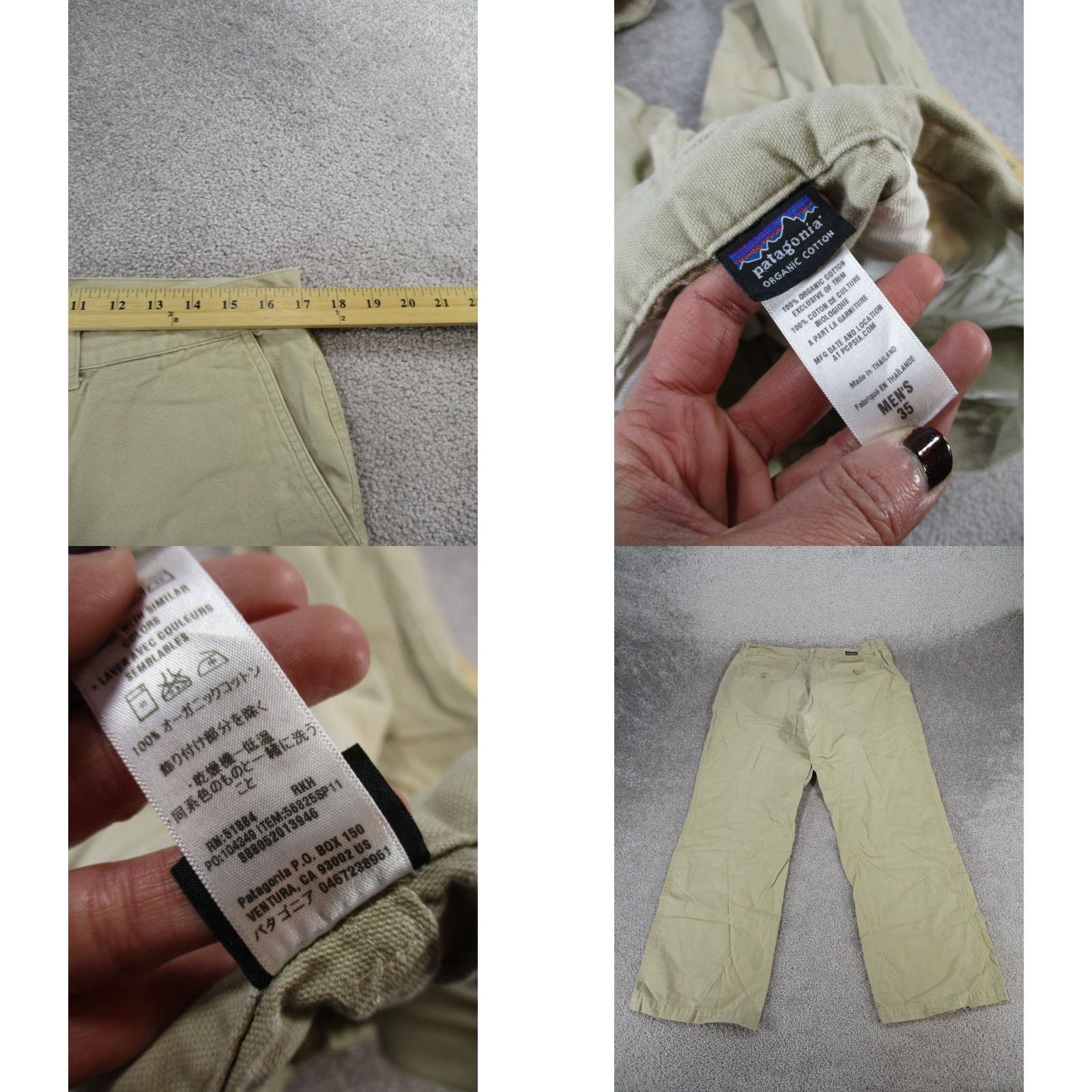 Patagonia VINTAGE Patagonia Duck Pants Mens 35 Beige Organic Cotton Canvas Chino Flat Front 30 In Inseam Men Beige Logo Nature Preppy Mens Size US 35 - 8 Thumbnail
