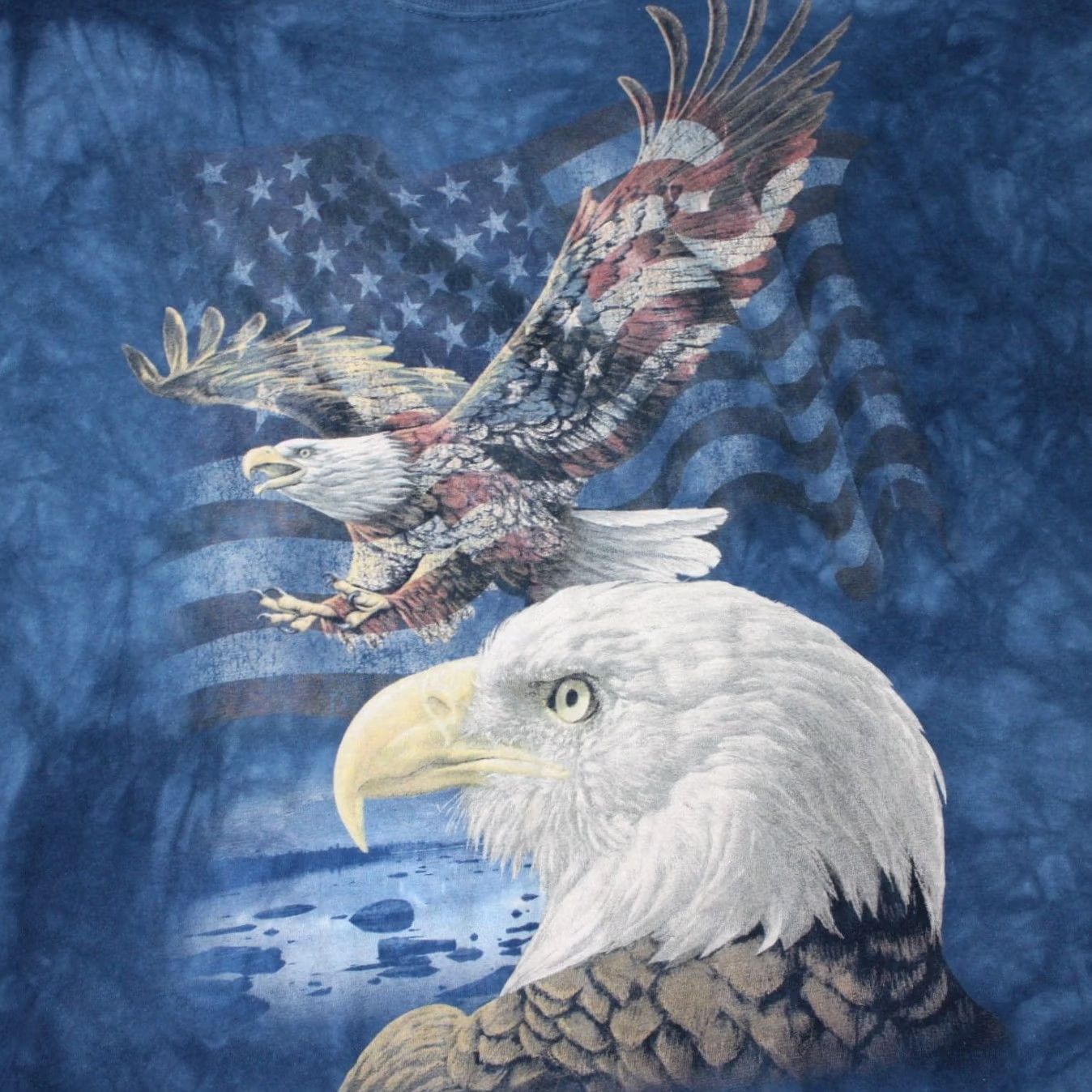 The Mountain The Mountain Eagle Shirt Mens 3XL XXXL Blue 100% Cotton Short Sleeve Pullover Size US XXL / EU 58 / 5 - 6 Thumbnail