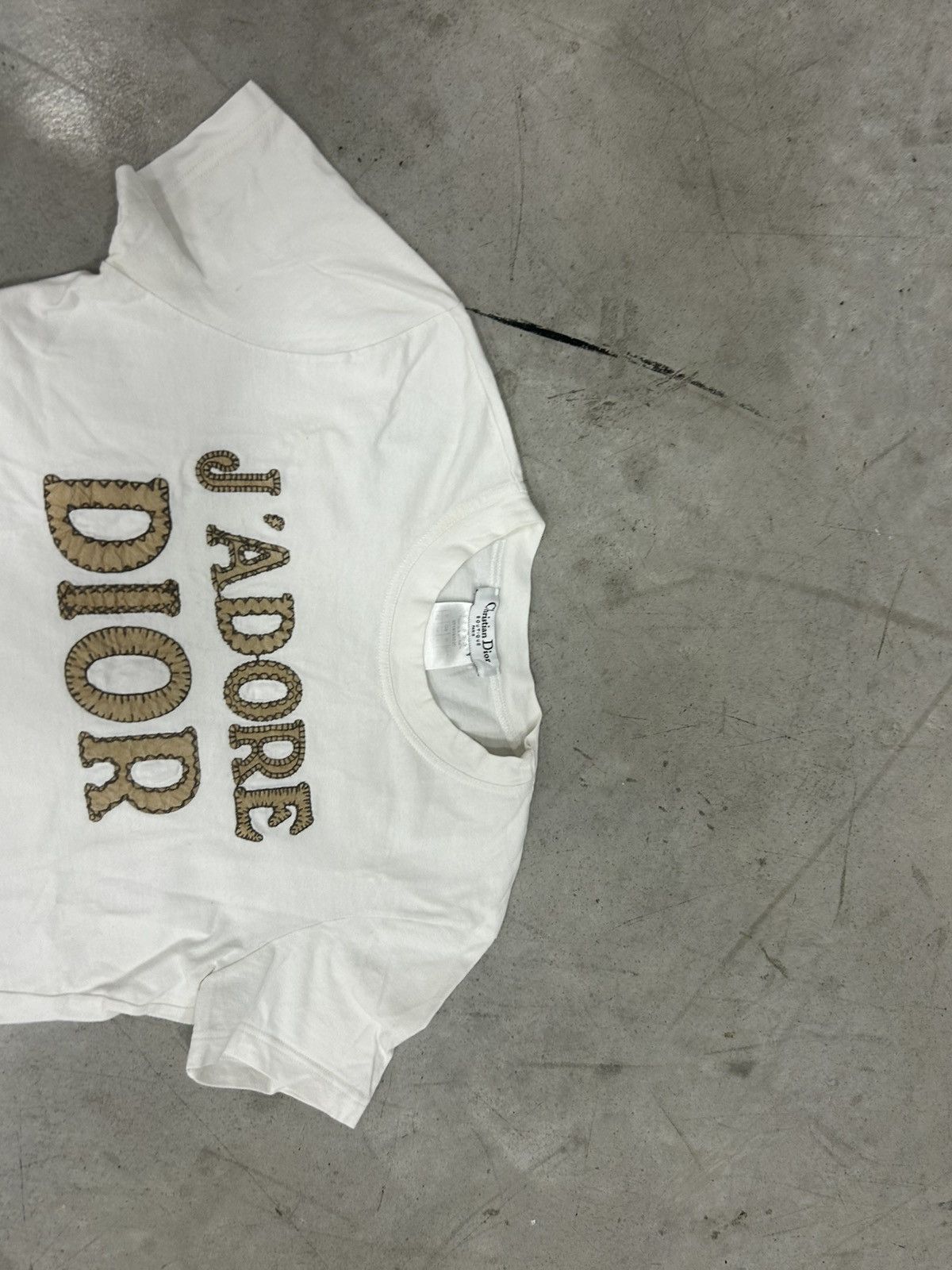 Dior Dior J’Adore White & Beige T-shirt [Vintage - Preloved -] Size US M / EU 48-50 / 2 - 4 Thumbnail